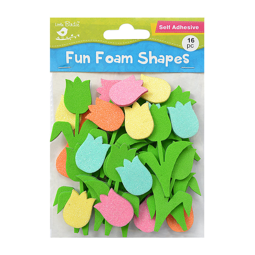 Self Adhesive Fun Foam Stickers Tulip Garden 16Pcs