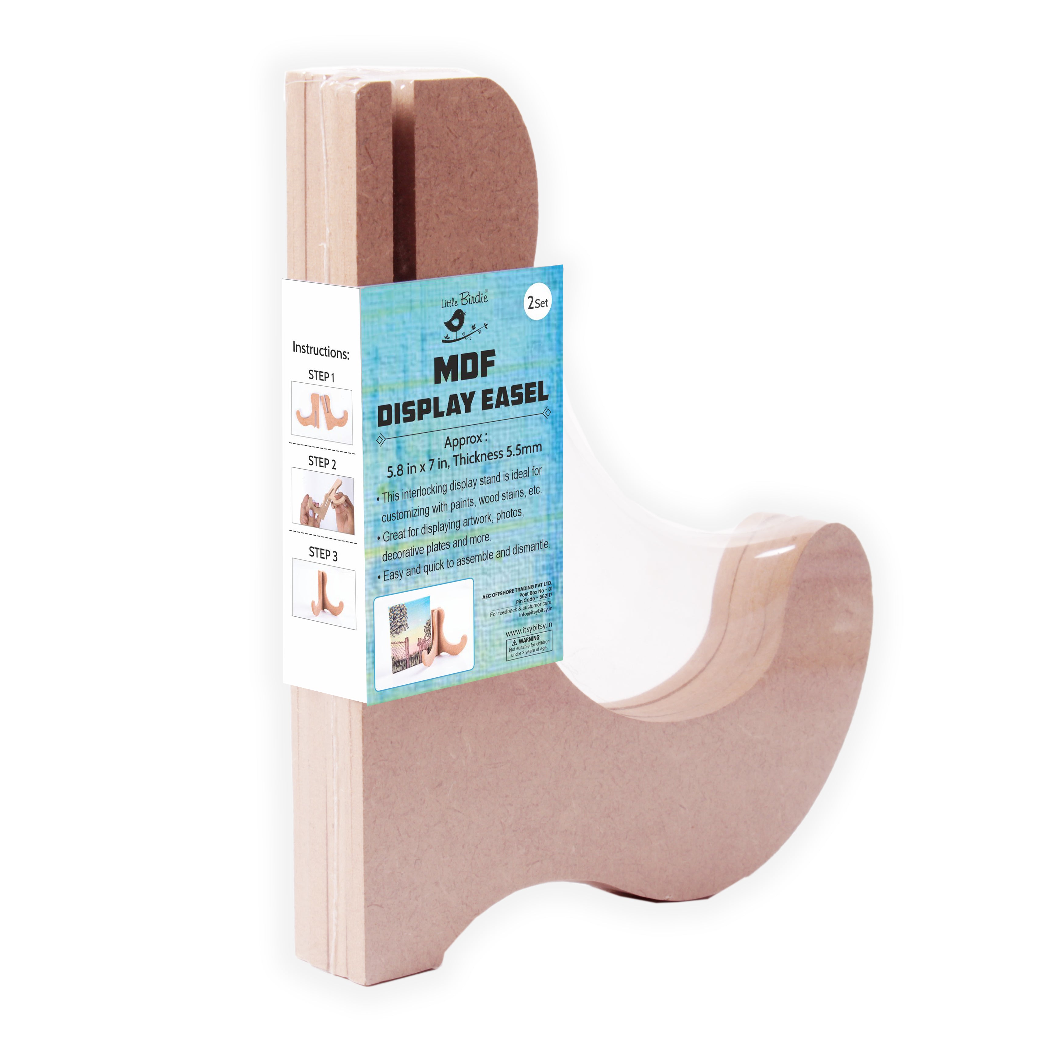 MDF Interlocking Display Stand 5.8 X 7Inch 5.5Mm Thick Pack Of 2Pc Sw Lb