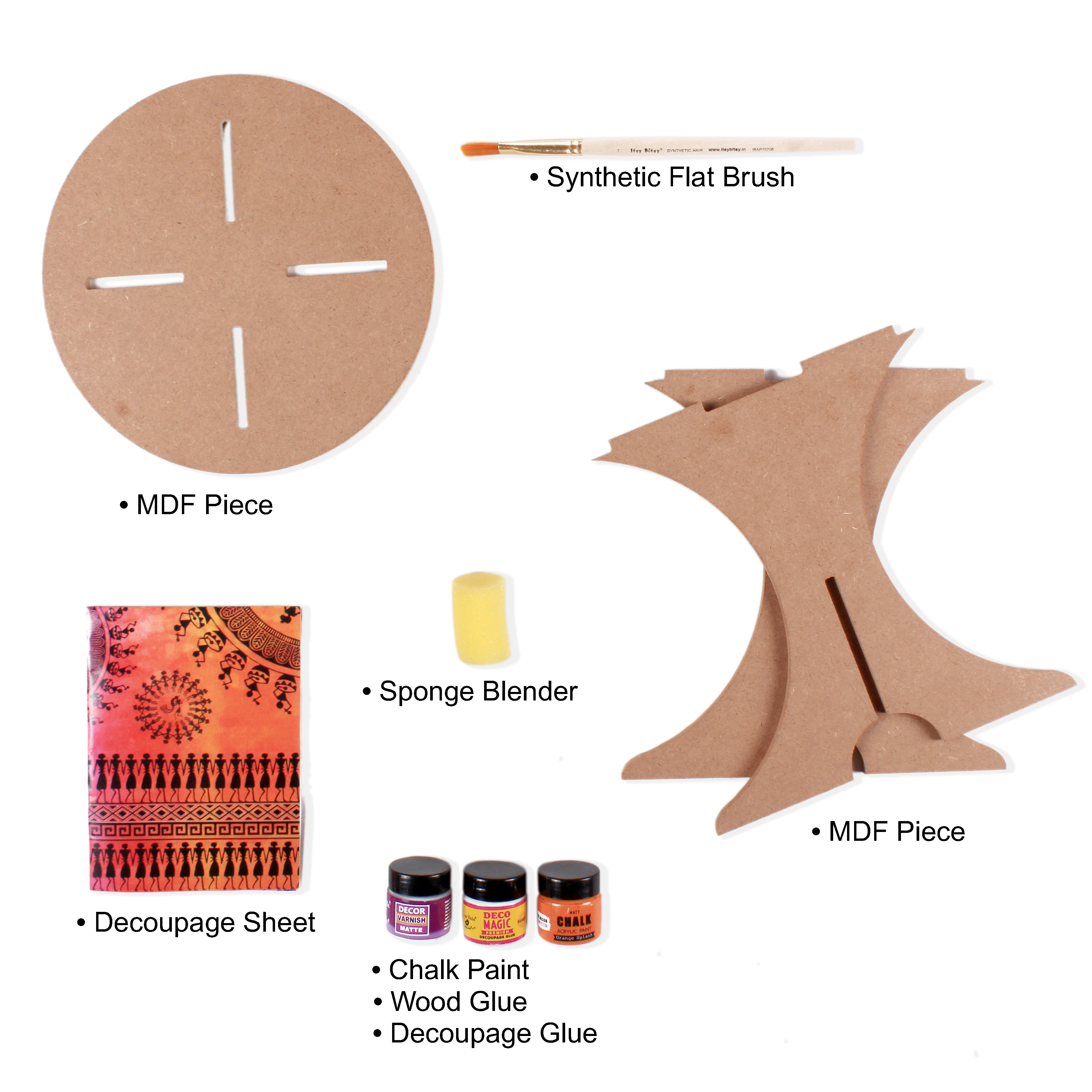 Diy Warli Decoupage Mini Table Kit 1Box Lb