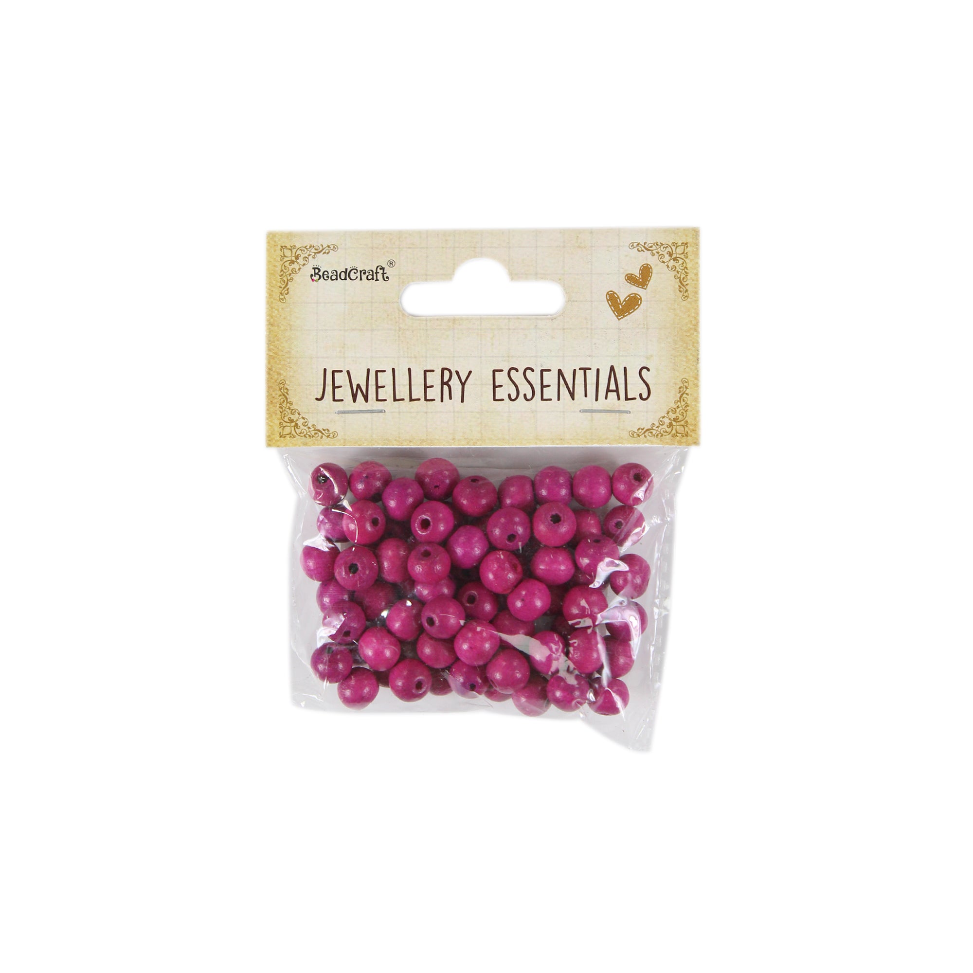 Wooden Beads 8Mm Pink 12G Ib
