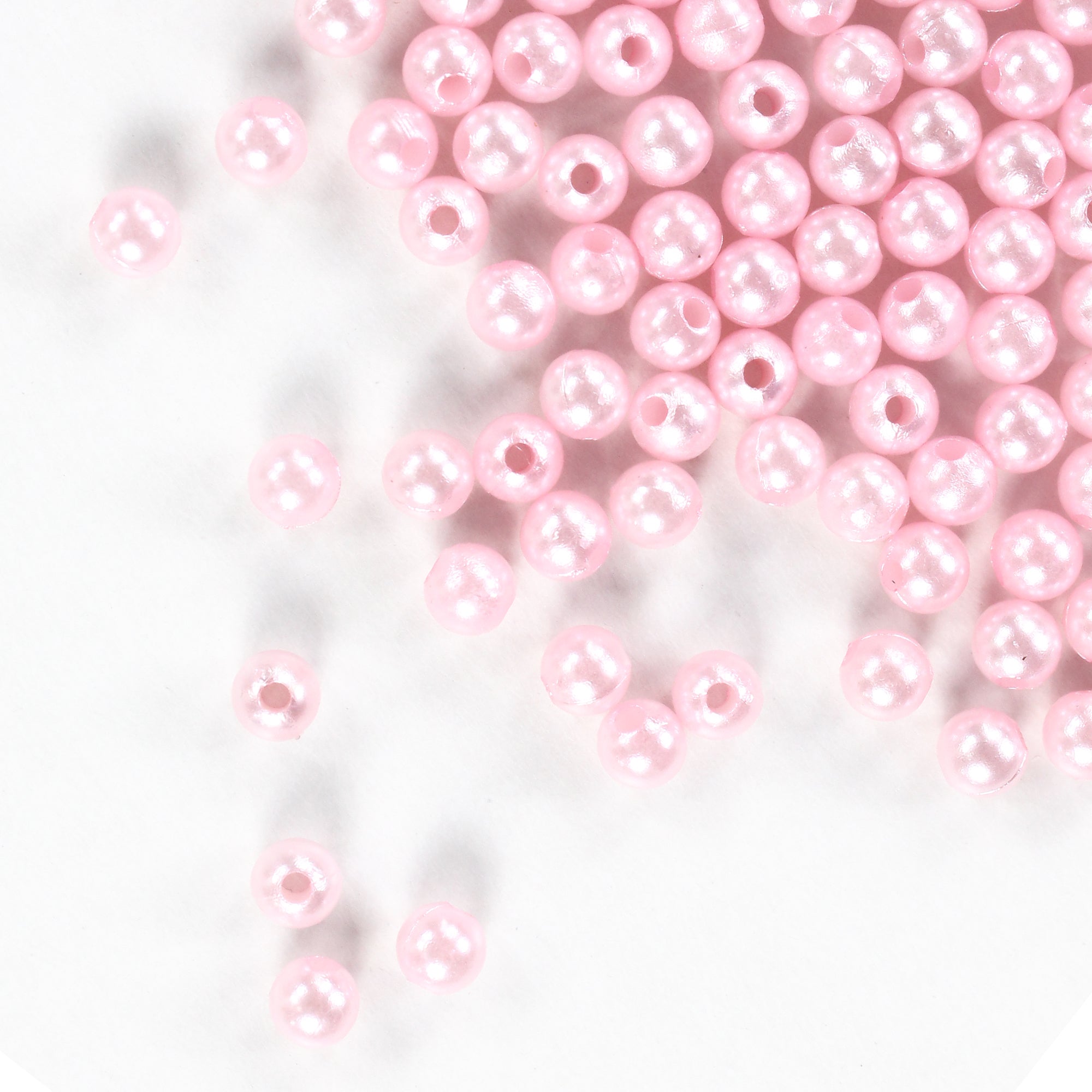 Pearl Beads Plastic 6Mm Lt Pink 20G Ib