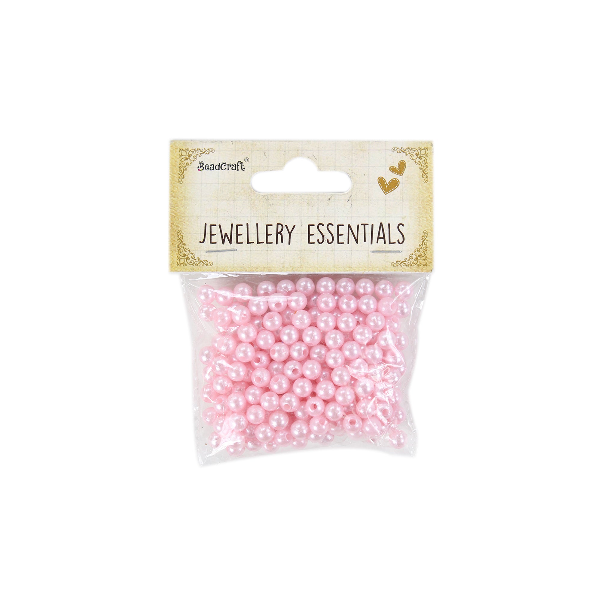 Pearl Beads Plastic 6Mm Lt Pink 20G Ib