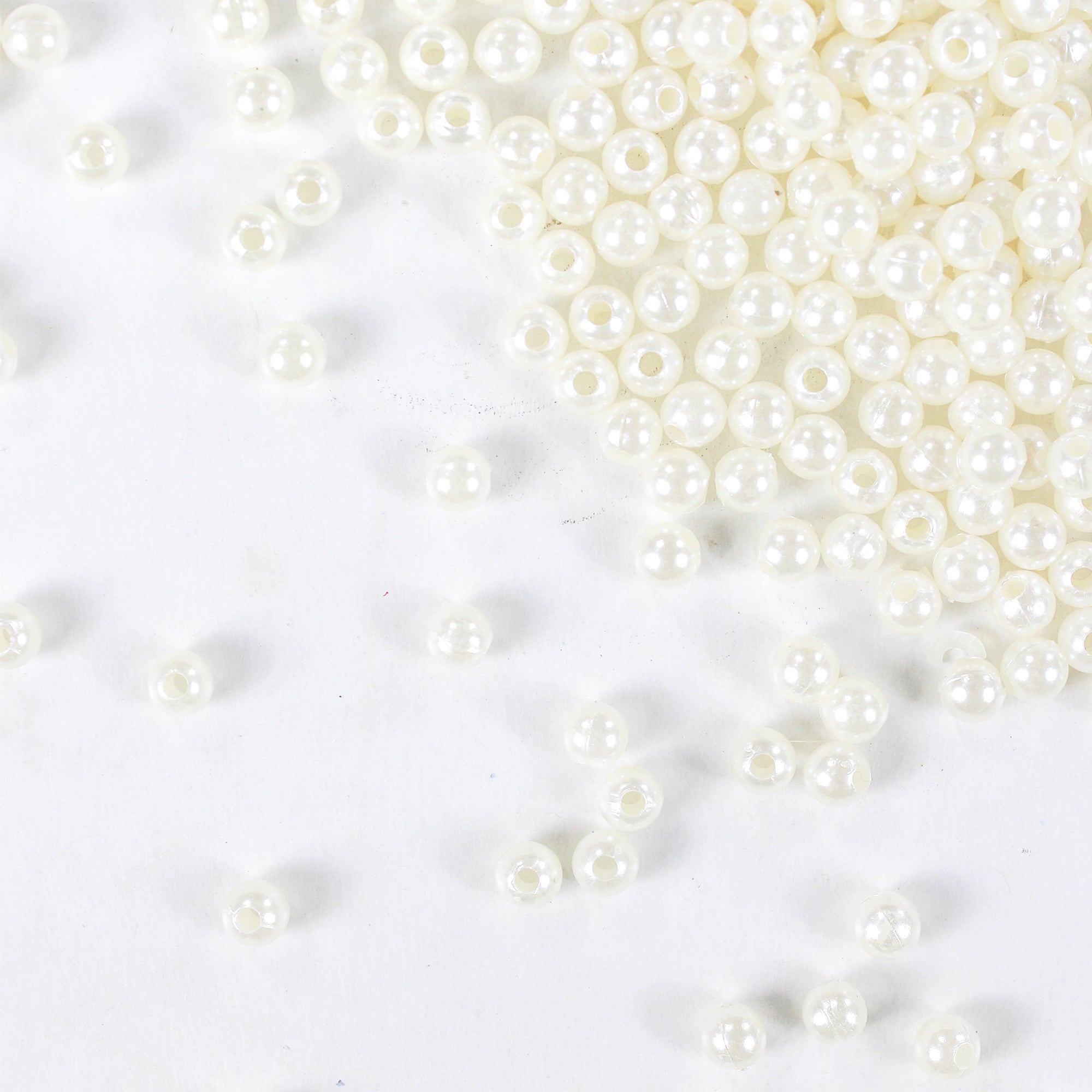 Pearl Beads Plastic 5mm Cream 20gm