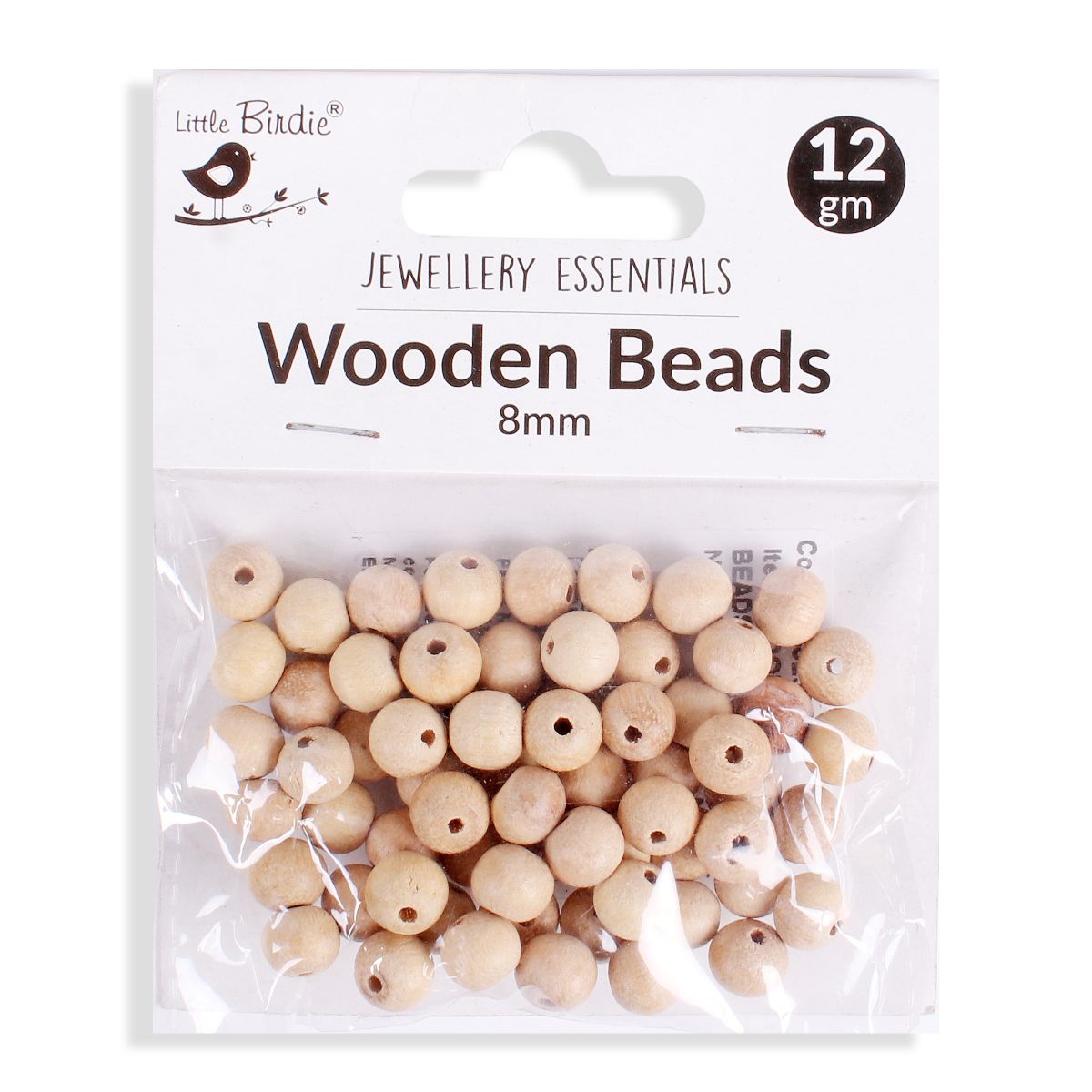 Wooden Beads 8Mm Natural 12G