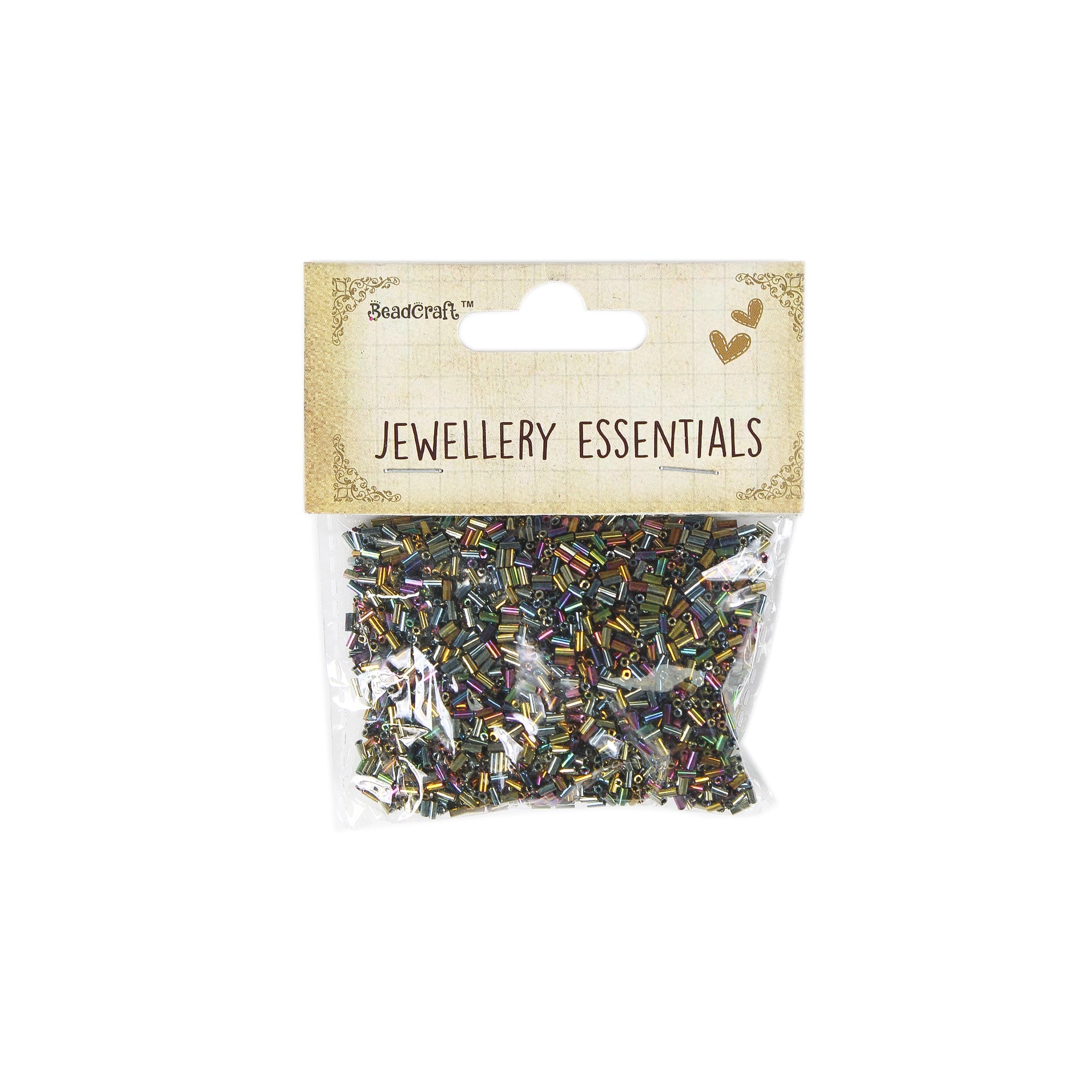 Bugle Beads Rainbow Mix 3Mm 30Gm