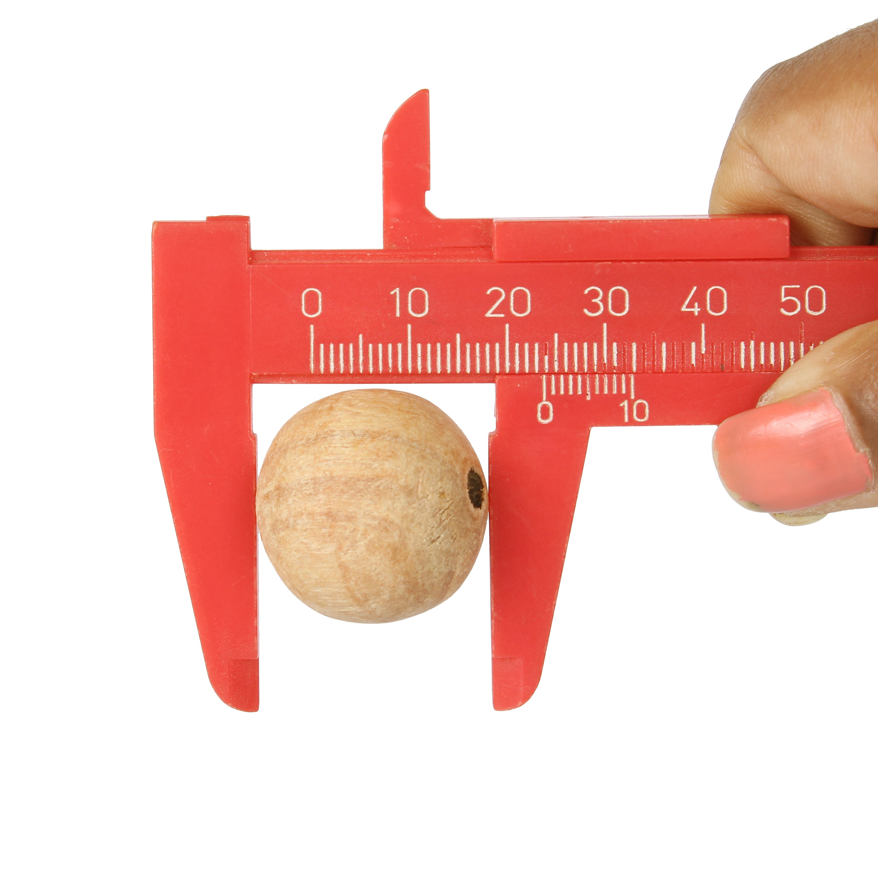 Wooden Beads 25Mm Natural 5Pcs