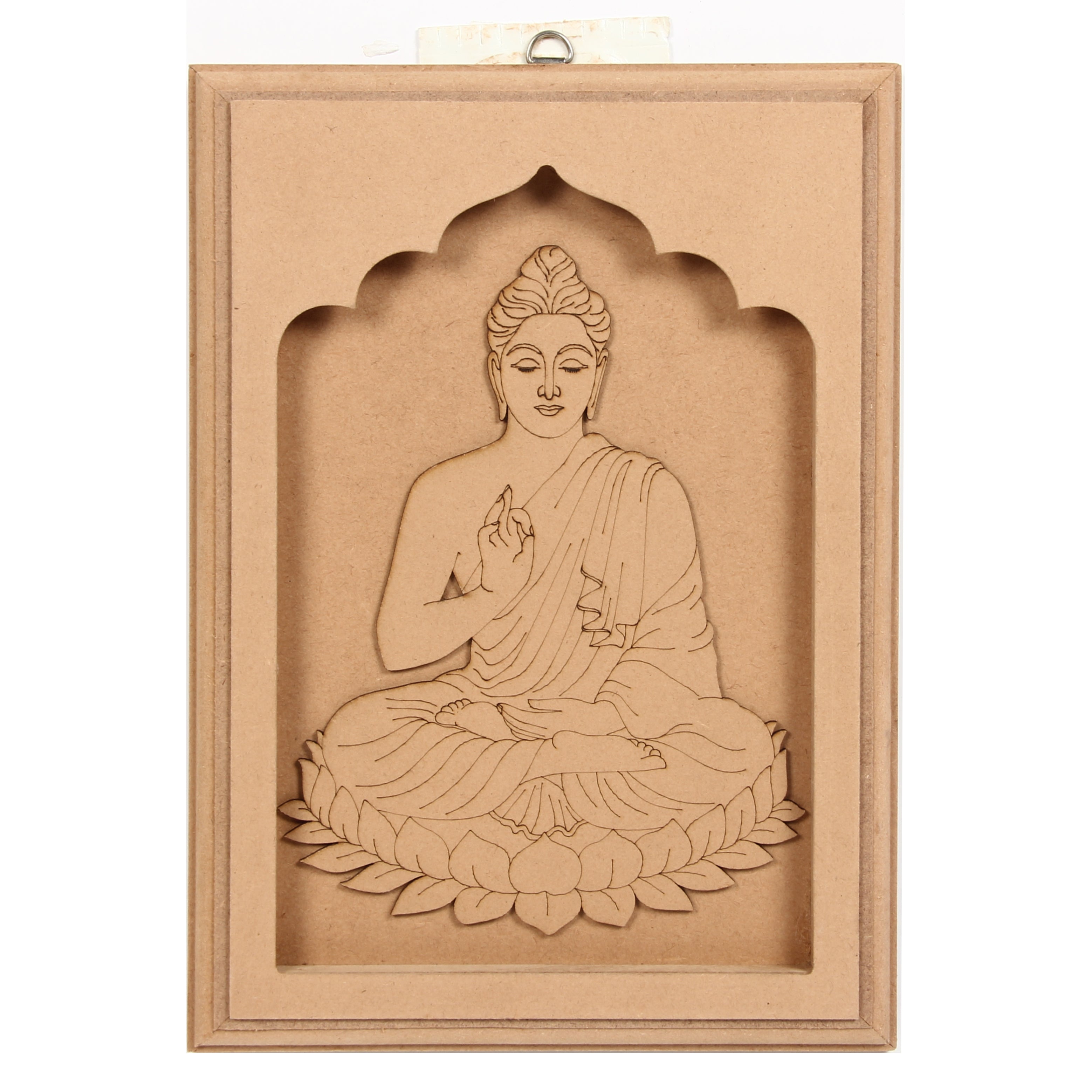 MDF Pre Marked Buddha With D Ring Hanging Hook 12 X 8.5Inch 1Pc