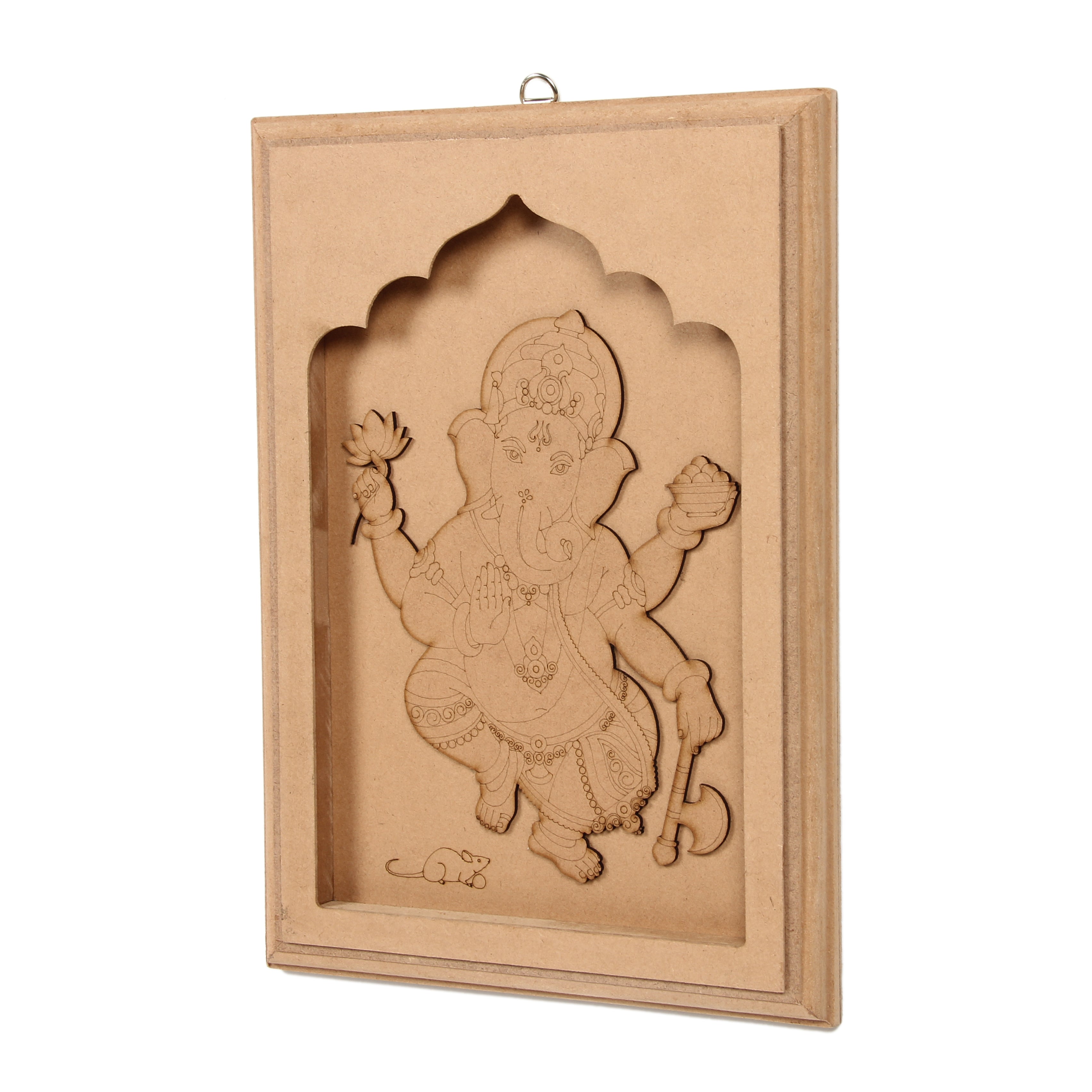 MDF Pre Marked Mesmerizing Ganesha Frame With D Ring Hanging Hook 12 X 8.5Inch 1Pc