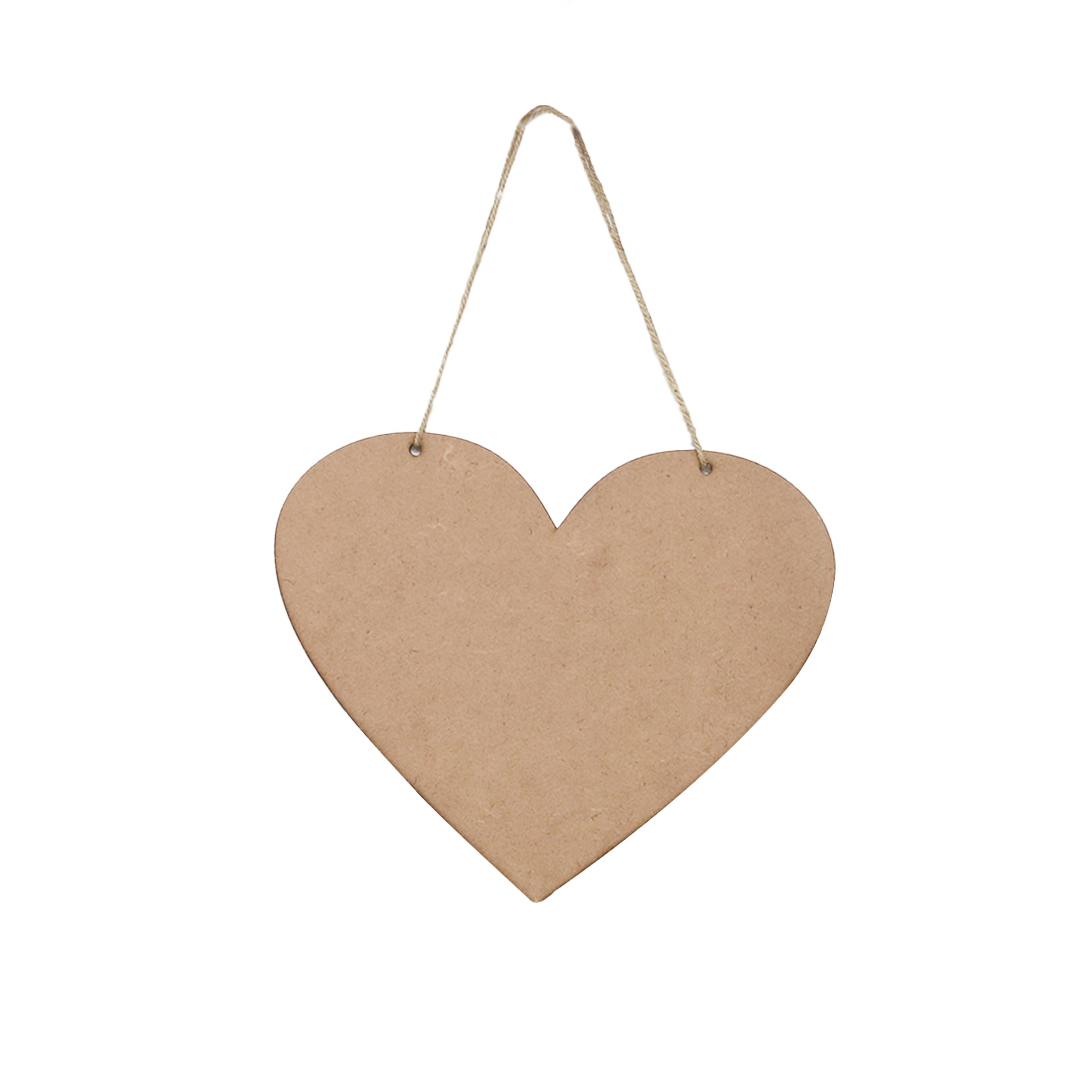 MDF Hanging Heart With Jute Twine 8 X 8Inch 5.5Mm Thick 1Pc Pb Lb