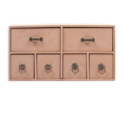 MDF Table Organizer Chest Of 6 Drawers Approx L30.4 X W10.1 X D15.2Cm 5.5Mm Thick 1Pc Lb