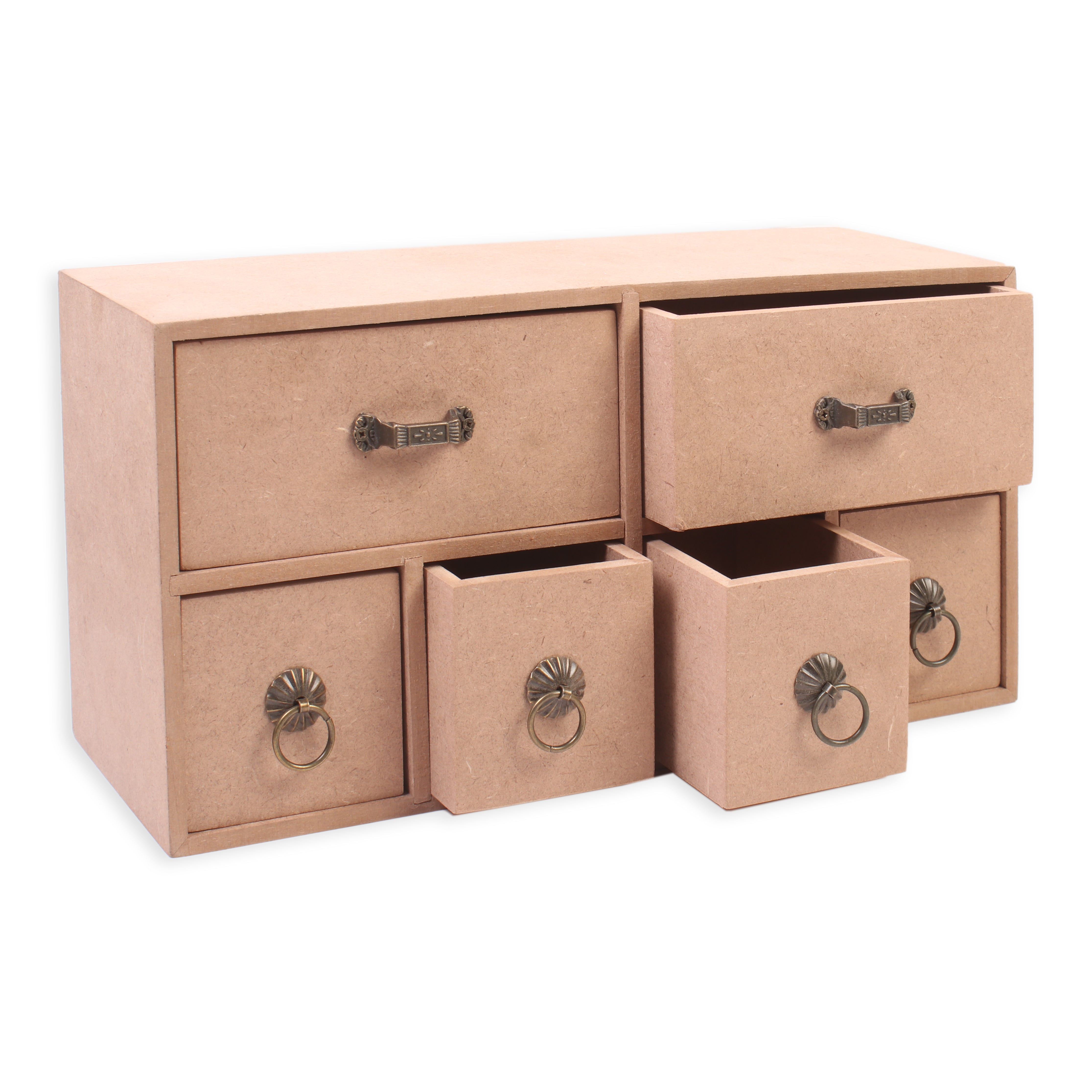 Mdf Table Organizer Chest Of 6 Drawers Approx L30.4 X W10.1 X D15.2Cm 5.5Mm Thick 1Pc Lb