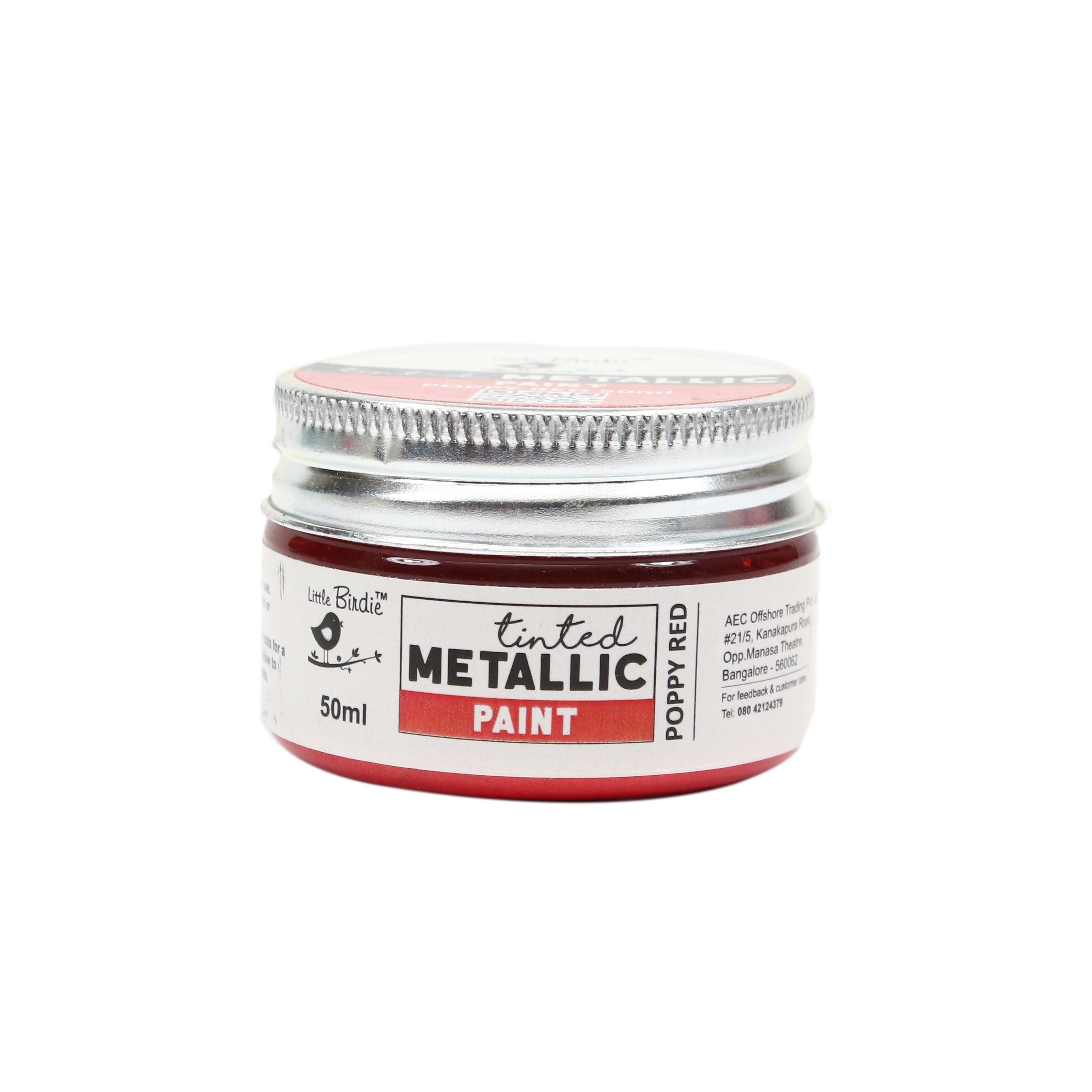 Tinted Metallic Paint Poppy Red 50Ml Bottle Lb - VC