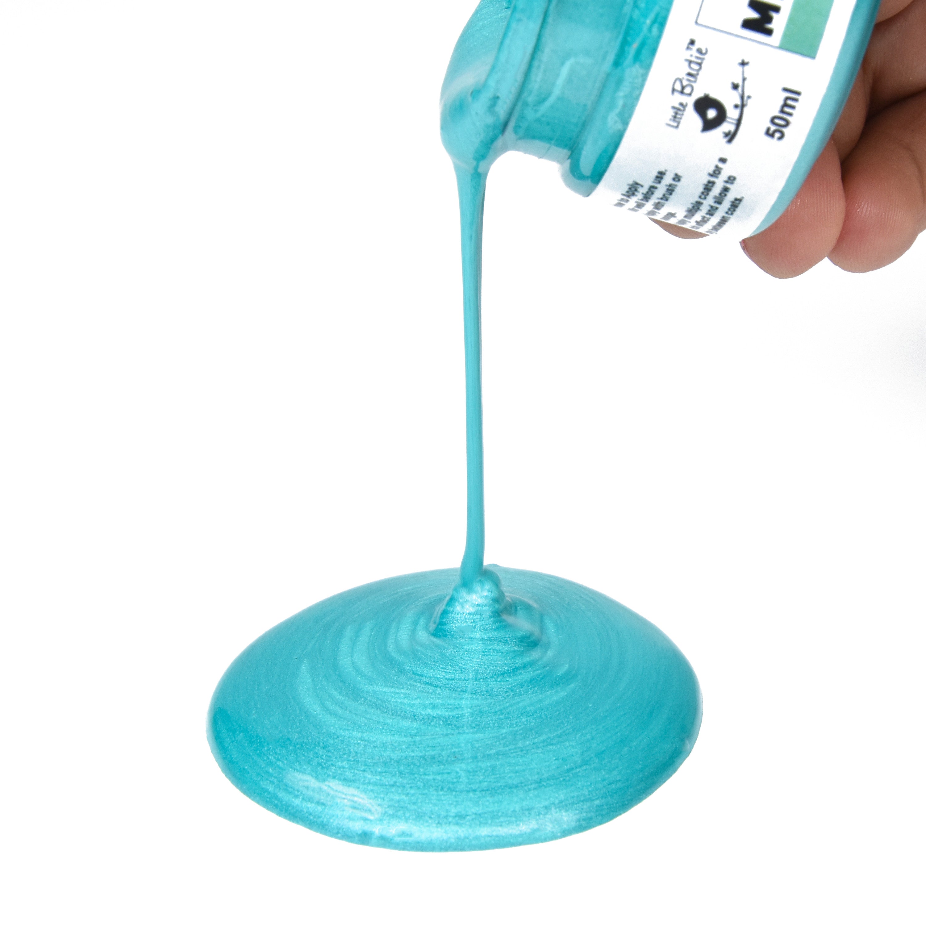 Tinted Metallic Paint Carribean Teal Bottle-50Ml