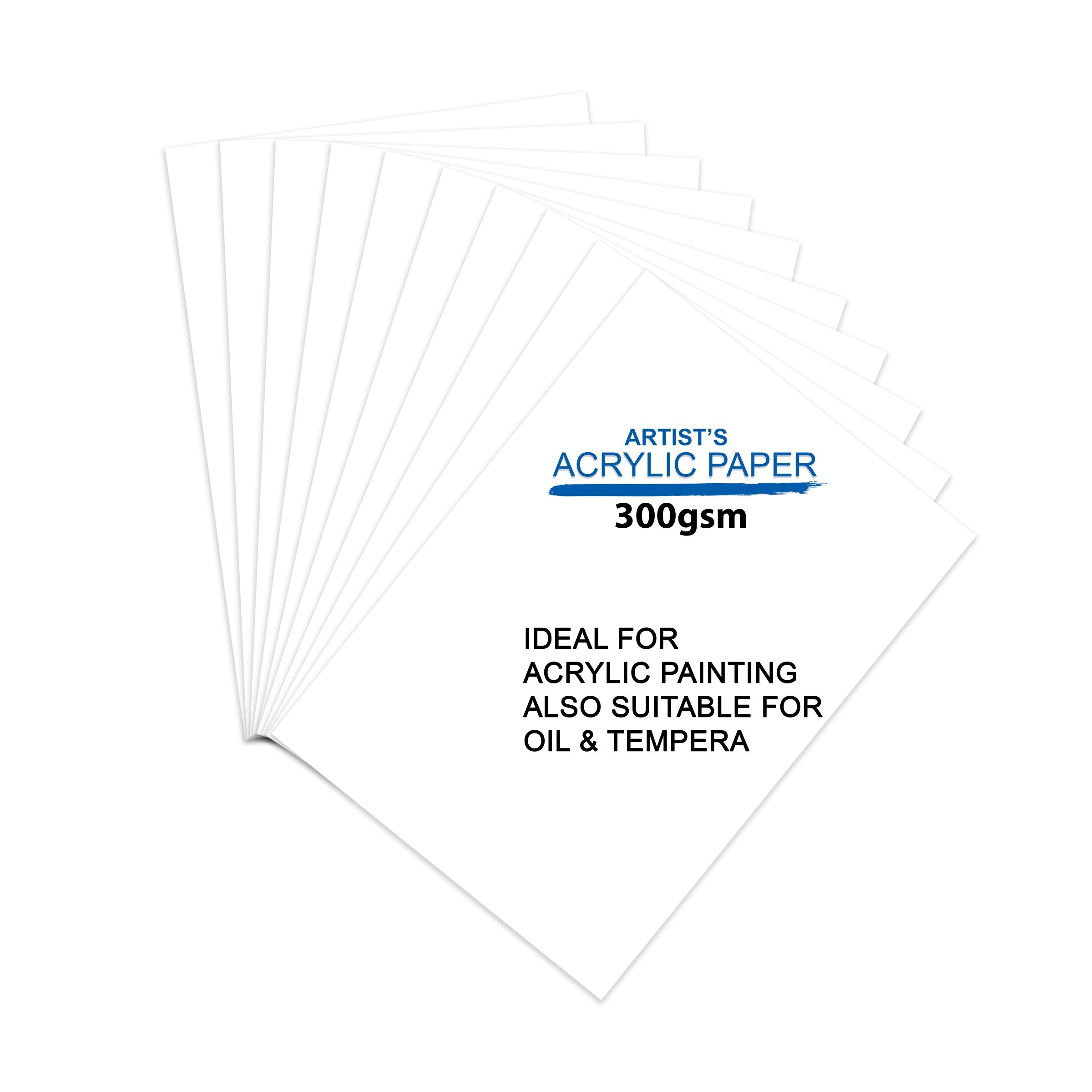 Artist`s Acrylic Paper A4 Size 300 Gsm Pack Of 10 Sheets