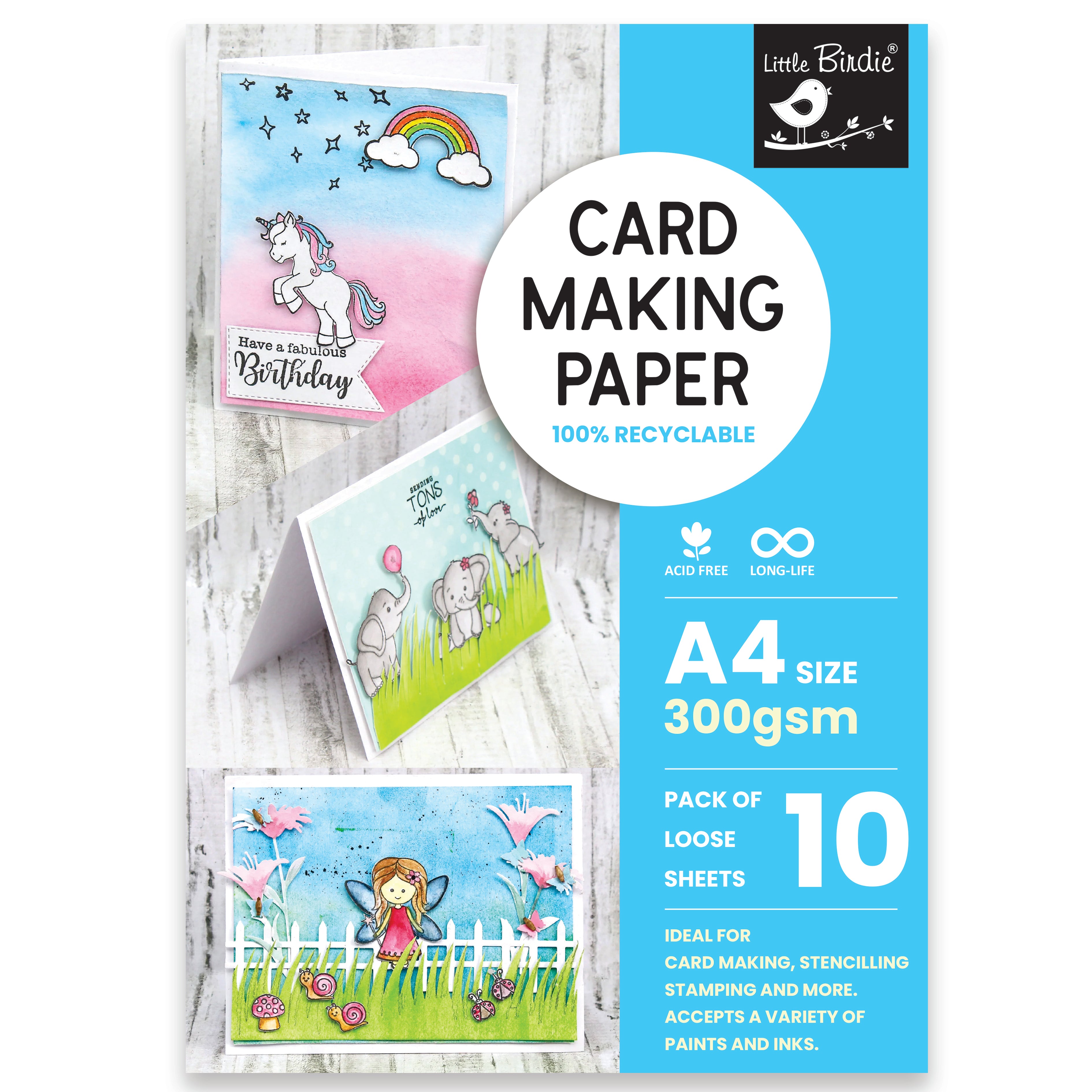 Card Making Paper A4 Size 300 Gsm Pack Of 10 Sheets Pb Lb