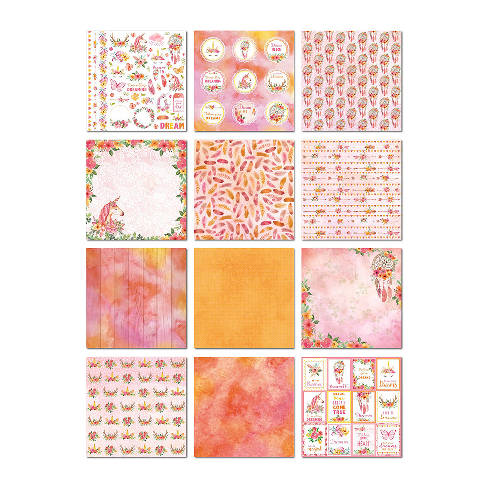 Paper Pack 6In X 6In 12Desx2 Boho Vibes(Dreams) 24Sheet Lb