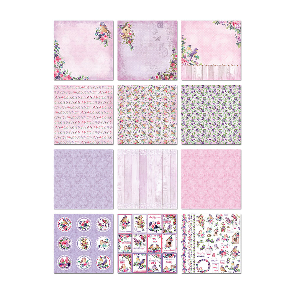 Paper Pack 6In X 6In 12Desx2 Birds And Berries 24Sheet Lb