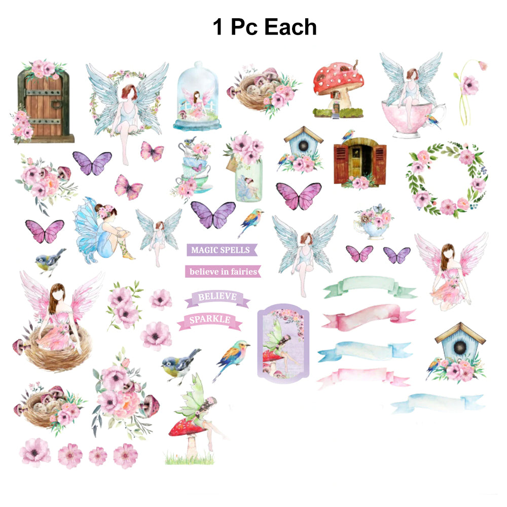 Fairy Sparkle Ephemera Stickers 52pcs