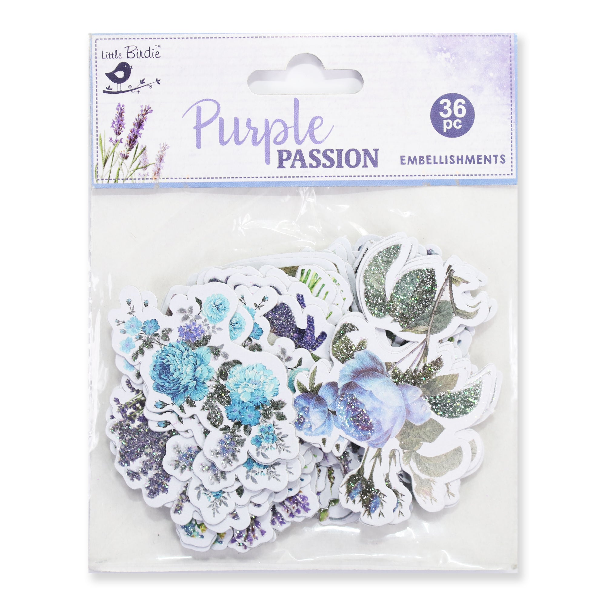 Purple Passion Ephemera Stickers 36pcs