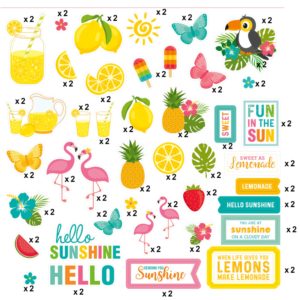 Sunshine And Lemonade Ephemera Stickers 82pcs