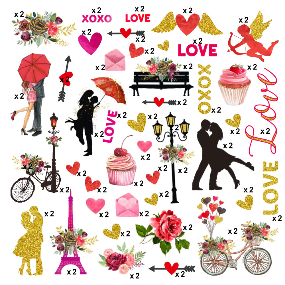 True Love Ephemera Stickers 76pcs