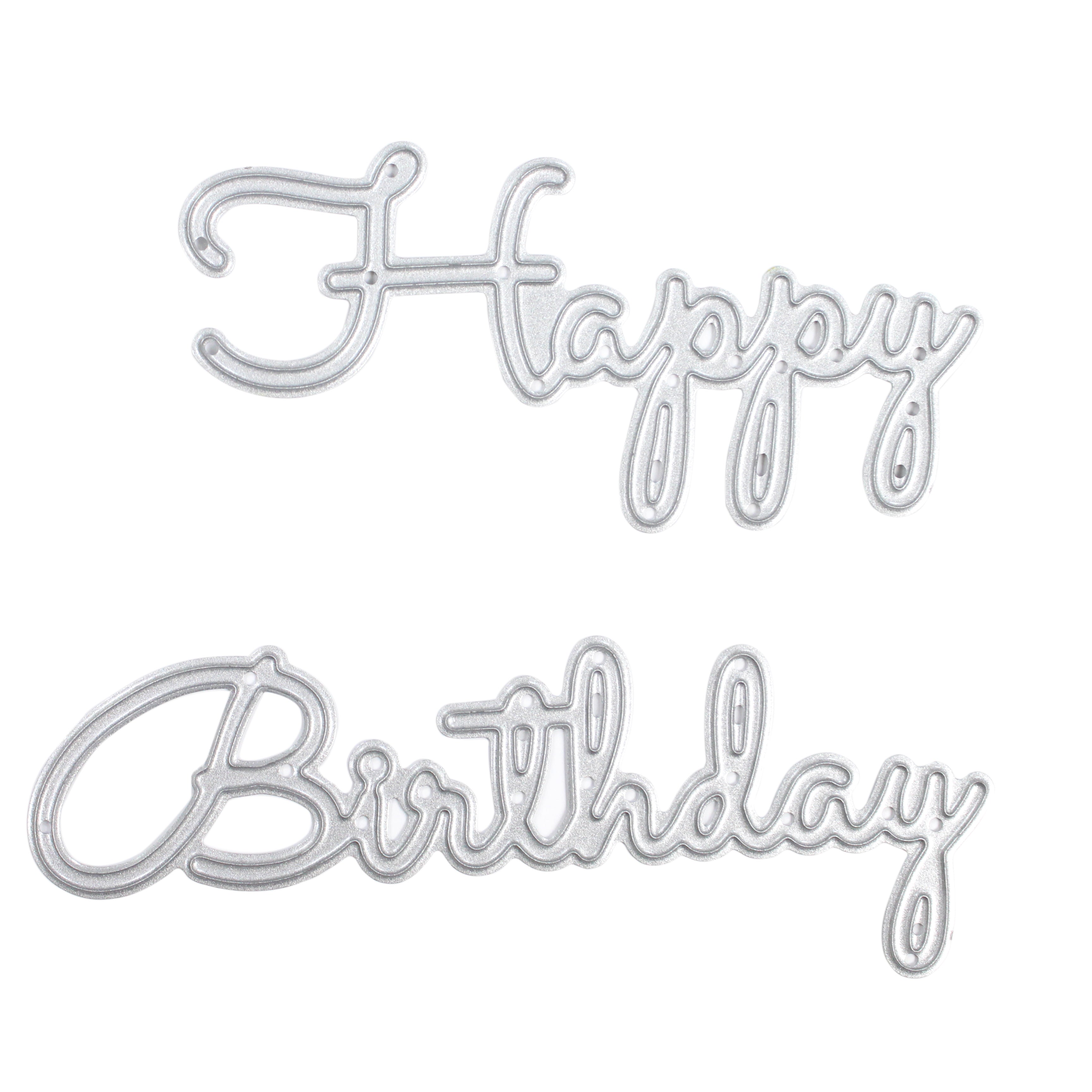 Thin Cut Dies Happy Birthday Happy: 6.7Cm X 3.2Cm Birthday: 8Cm X 3Cm 2Pc