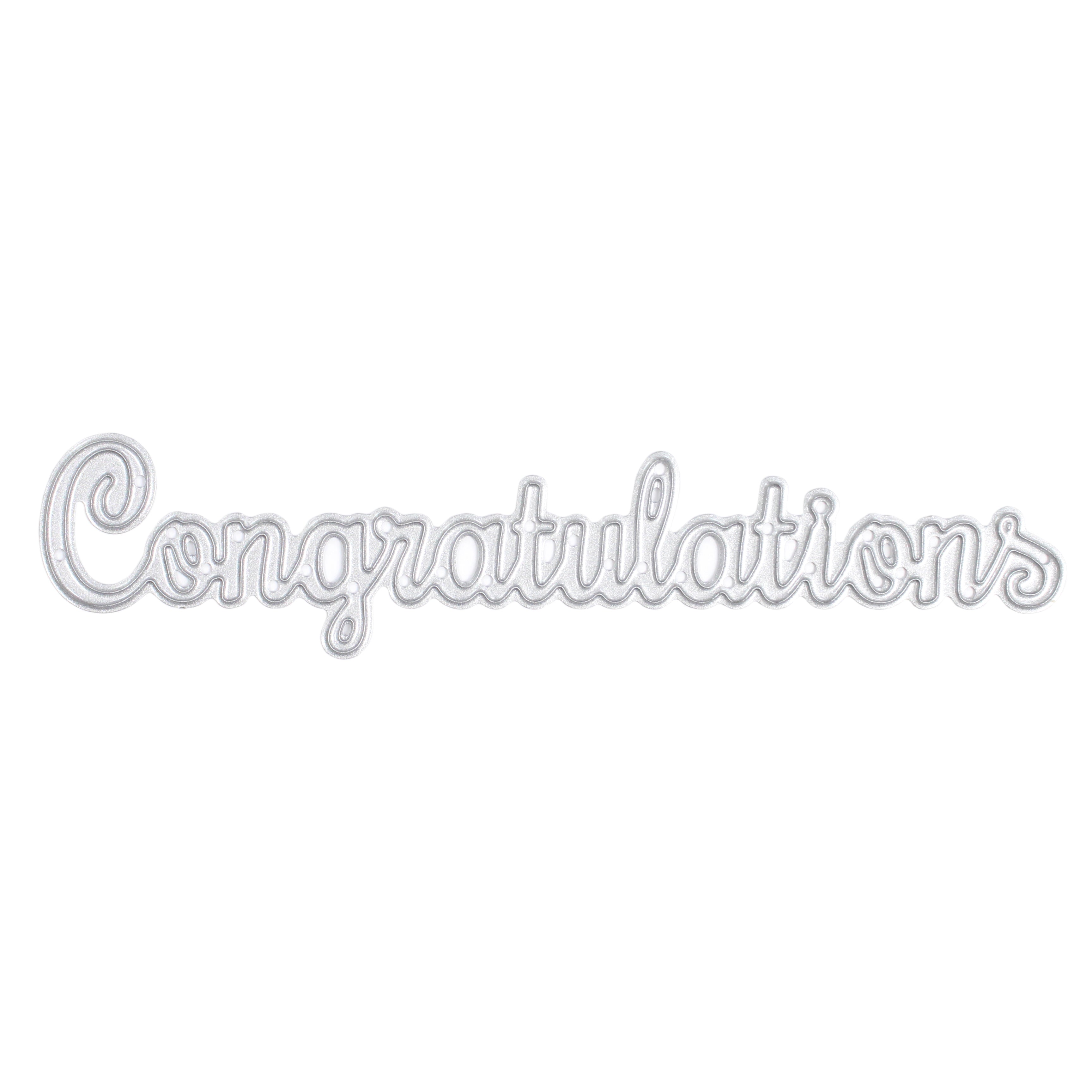 Thin Cut Dies Congratulations 2Cm X 10.5Cm 1Pc