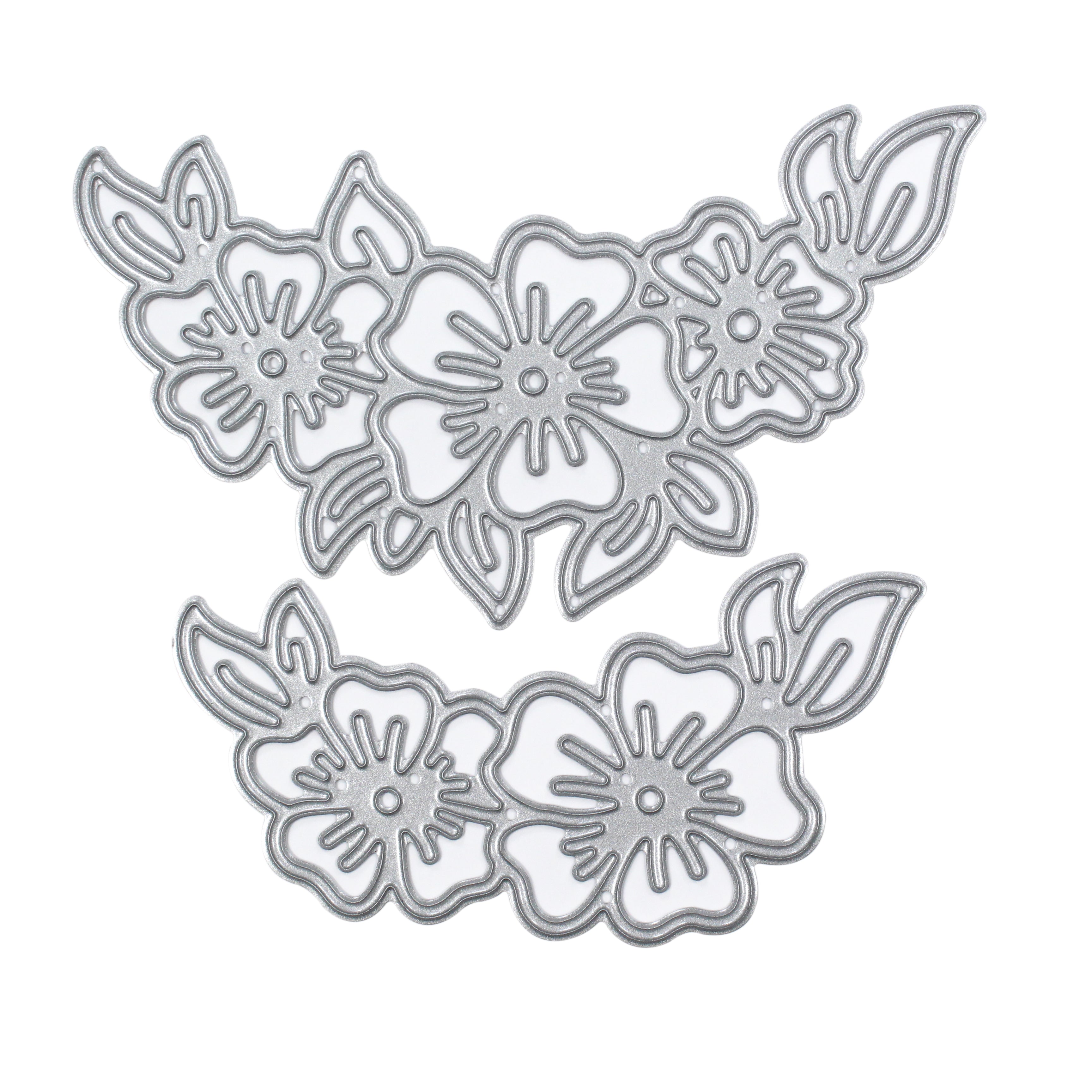 Thin Cut Dies Blooming Spread 9.1 Cm X 5.2 Cm & 7.7 Cm X 4 Cm 2Pc