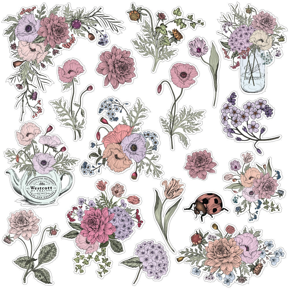 Ephemera Stickers Botanical Garden 50pc