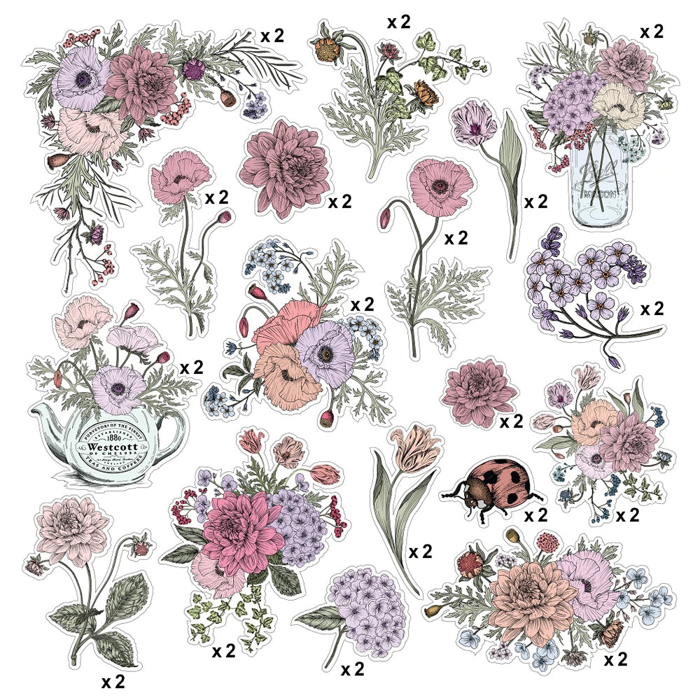 Ephemera Stickers Botanical Garden 50pc