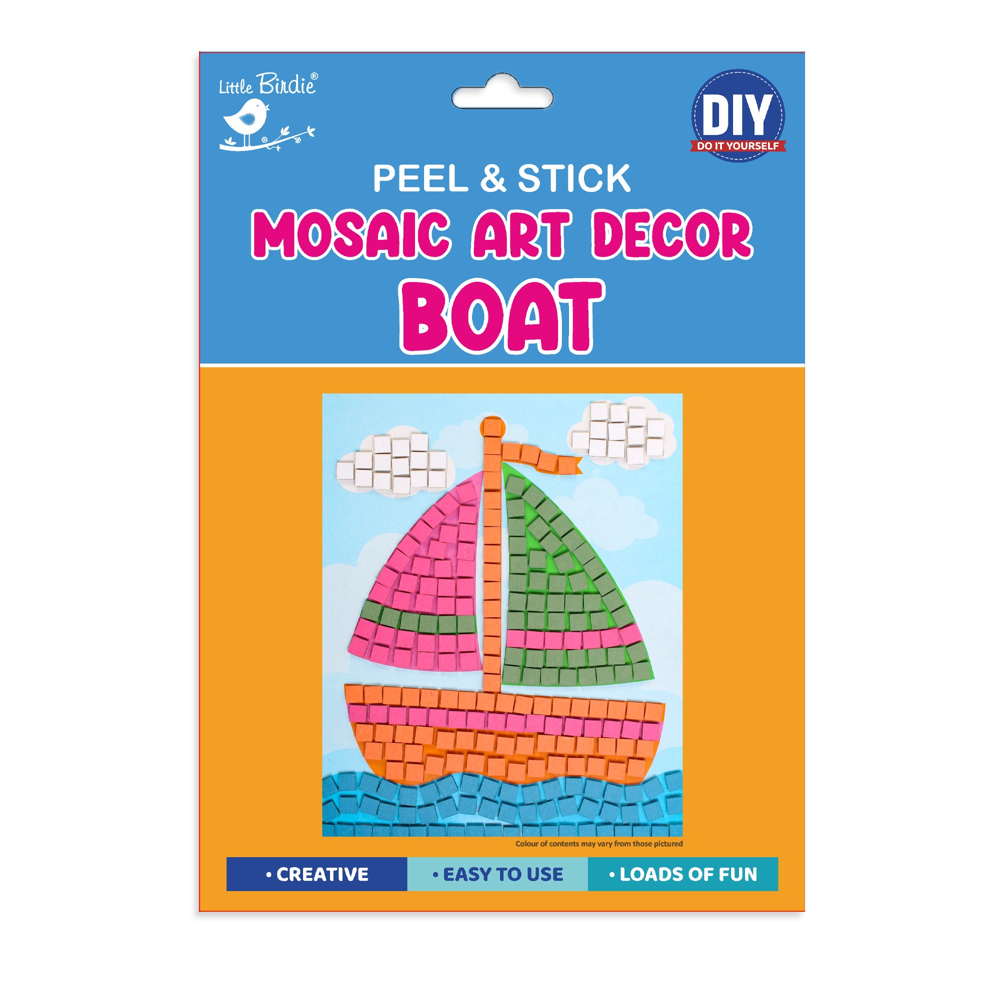 Mosaic Art Decor Peel And Stick Sail Boat 21 X 17Cm 1Pack