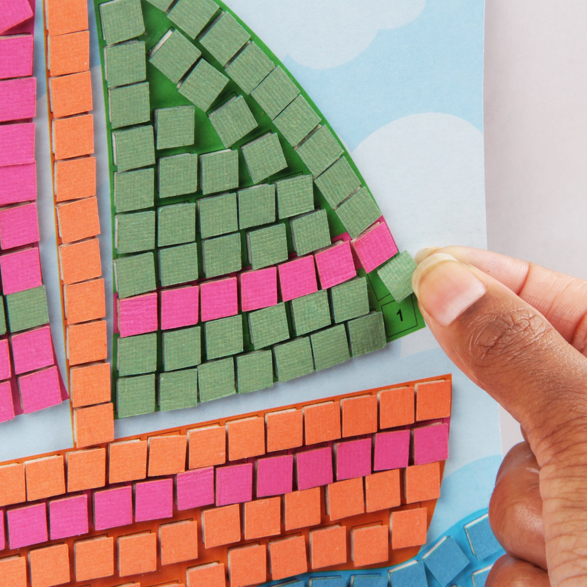 Mosaic Art Decor Peel And Stick Sail Boat 21 X 17Cm 1Pack