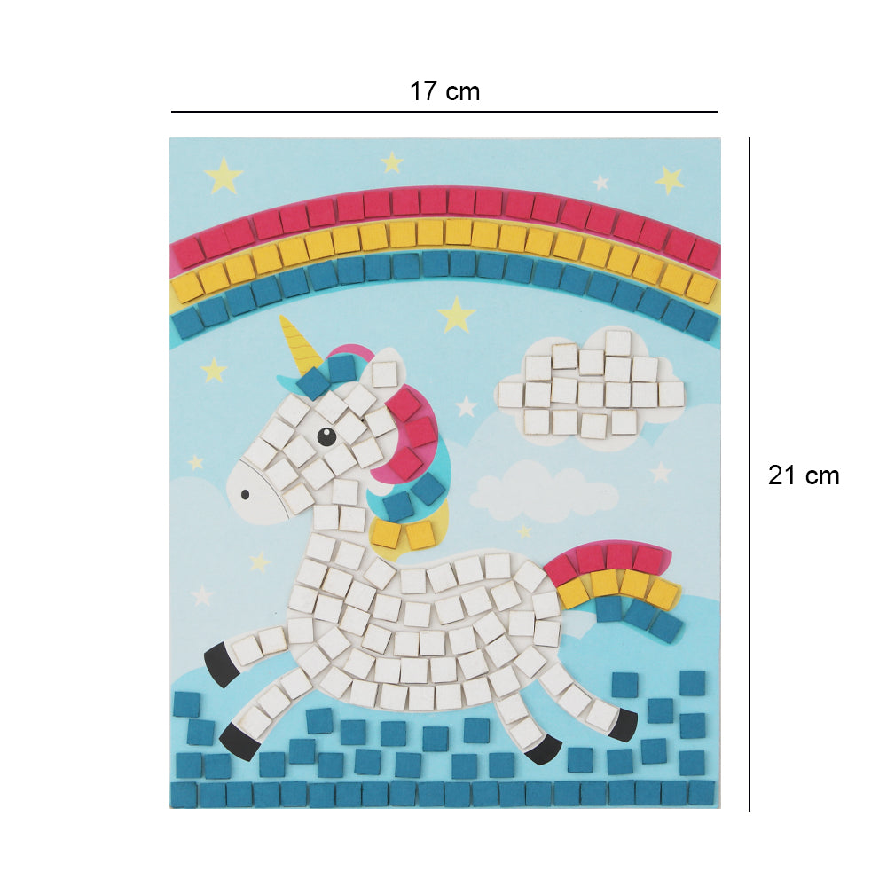 Mosaic Art Decor Peel And Stick Unicorn 21 X 17Cm 1Pack