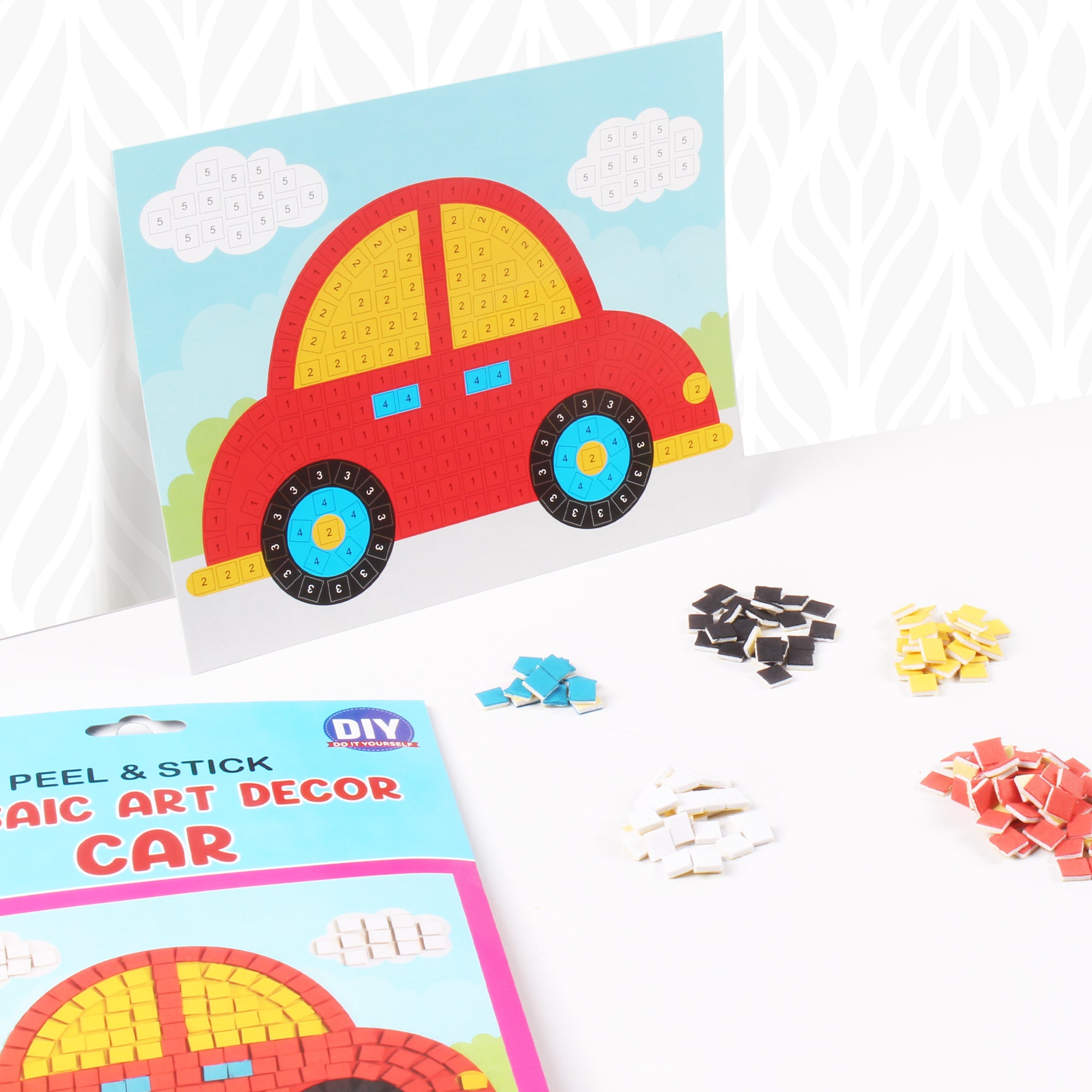 Mosaic Art Decor Peel And Stick Car 17 X 21Cm 1Pack