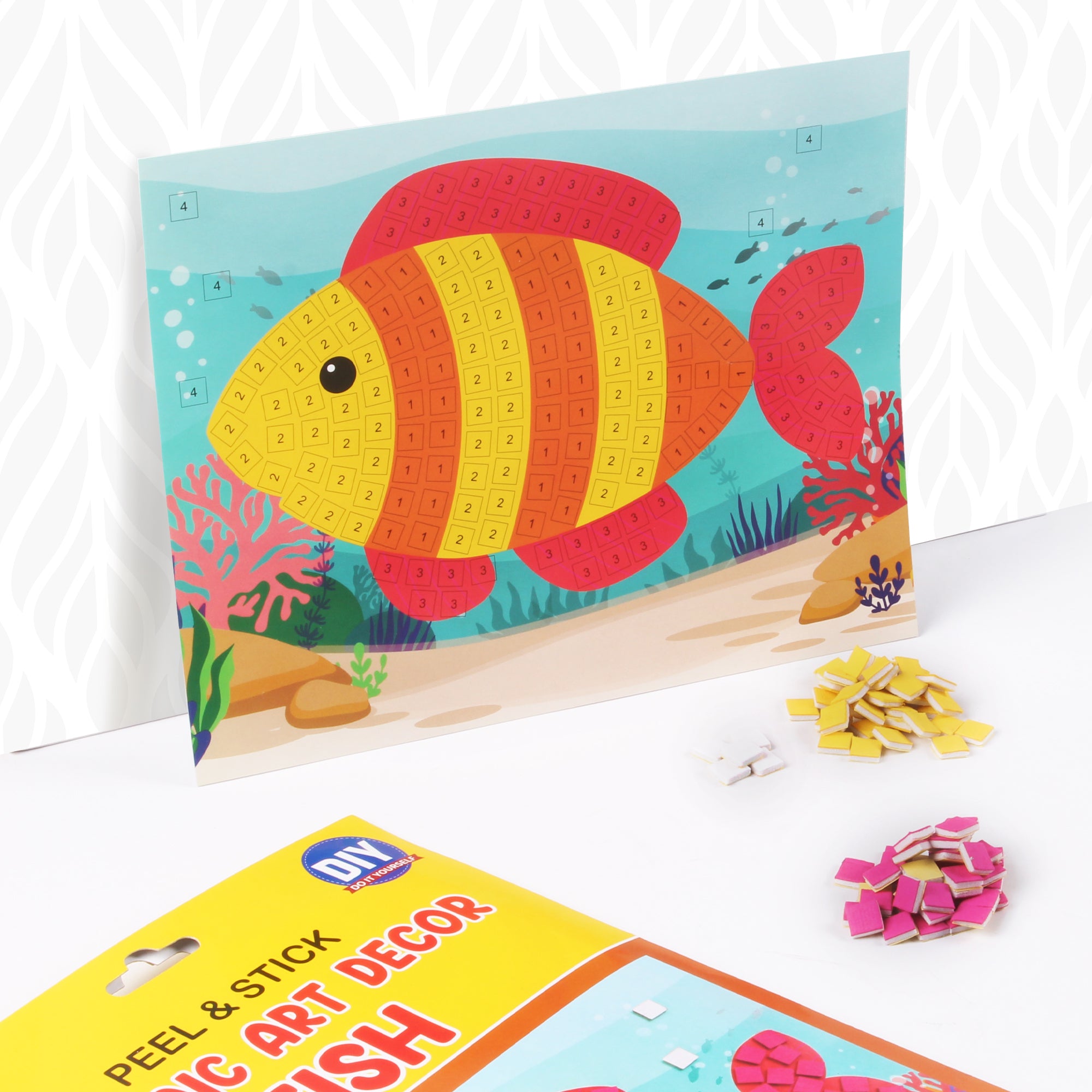 Mosaic Art Decor Peel And Stick Fish 17 X 21Cm 1Pack