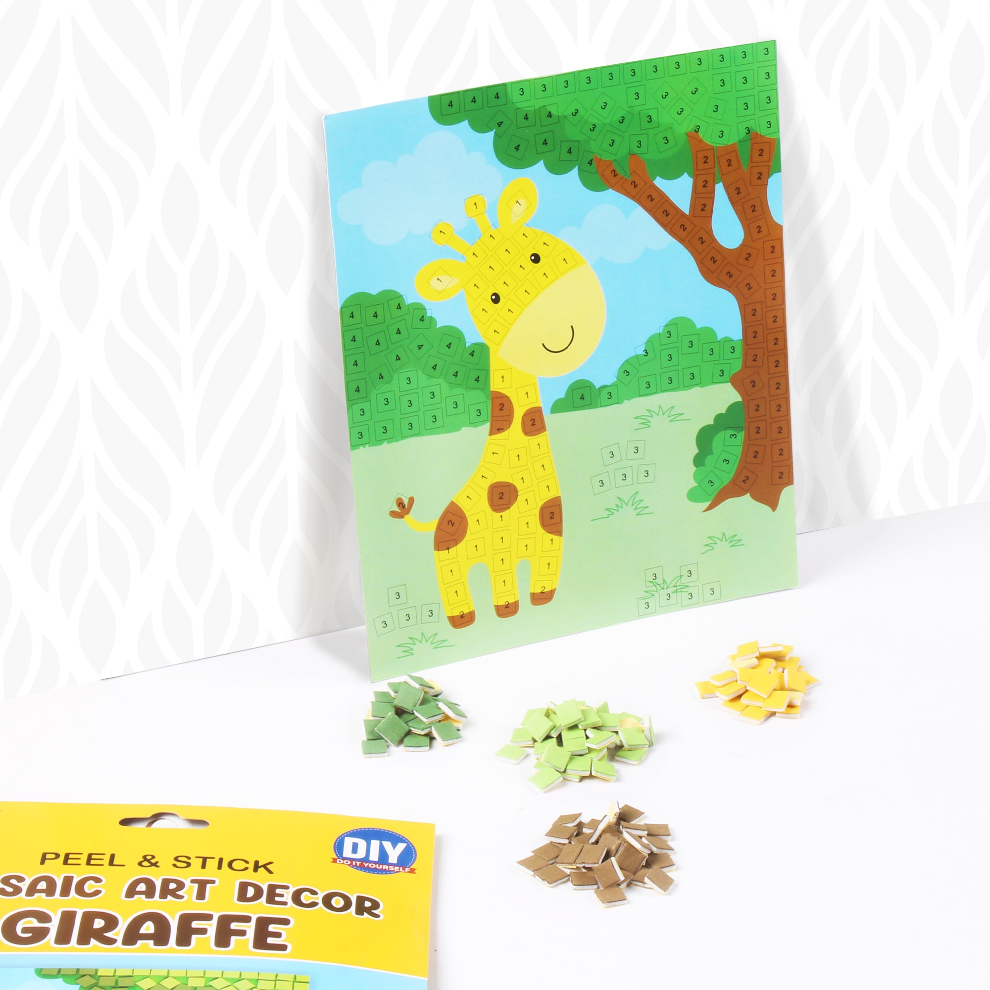 Mosaic Art Decor Peel And Stick Giraffe 21 X 17Cm 1Pack