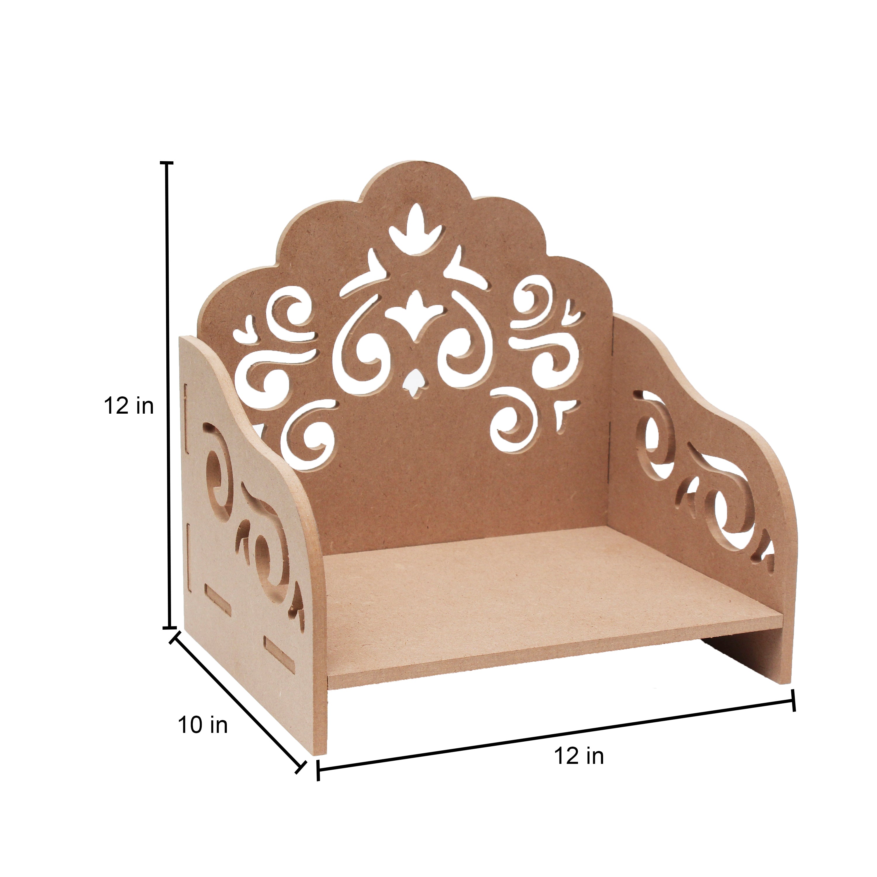 MDF 5.5mm Thickness Damask Mantapa Approx W 12inch X H12.5inch X D 10.5inch 1pc