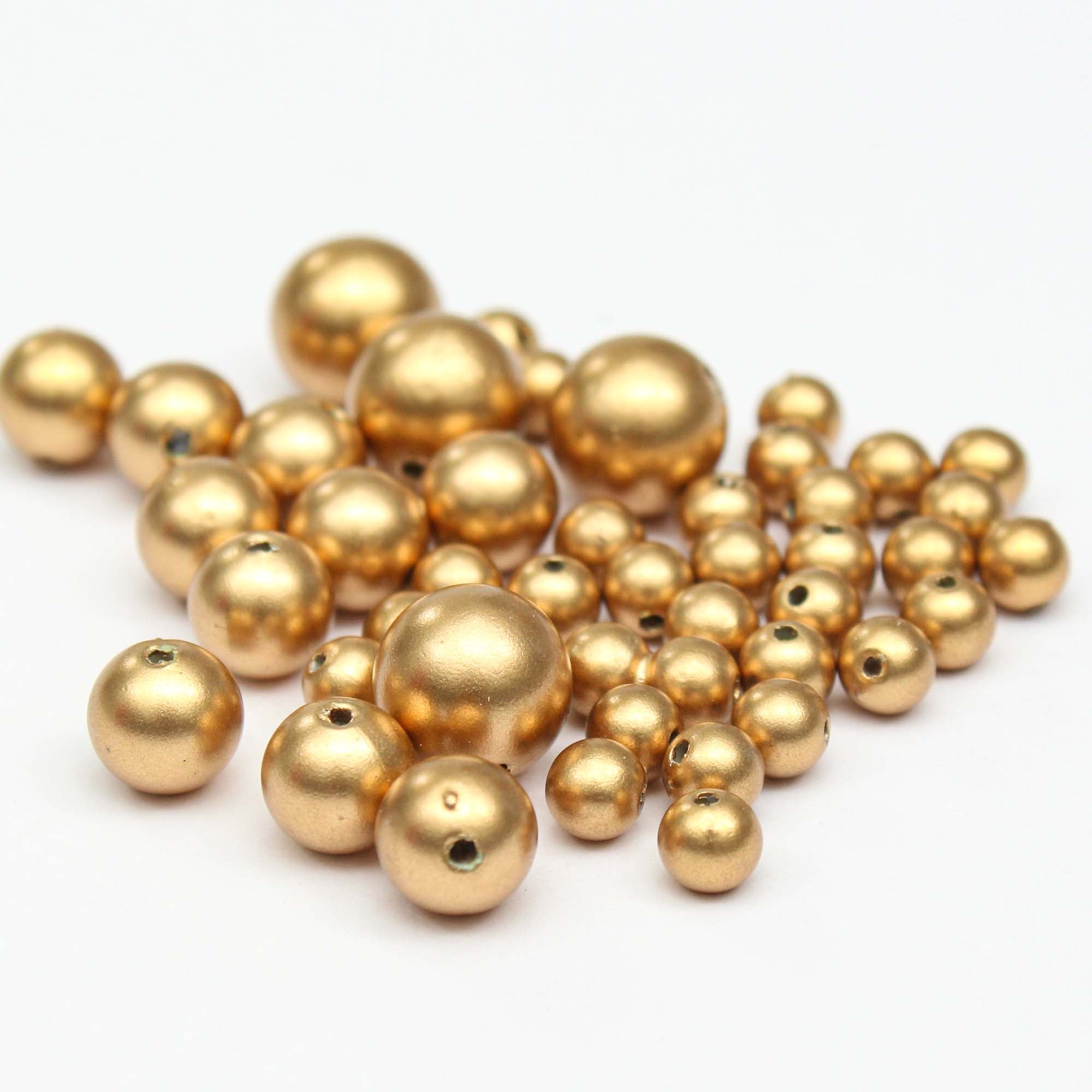 Christmas Elements - Gold Pearl Beads, Assorted Size - 6mm,10mm,12mm, 30g