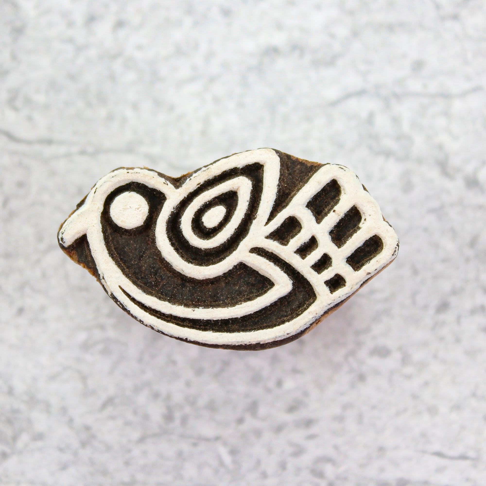 Hand Carved Wooden Printing Block Bird W 1inch X L 1.5inch 1pc