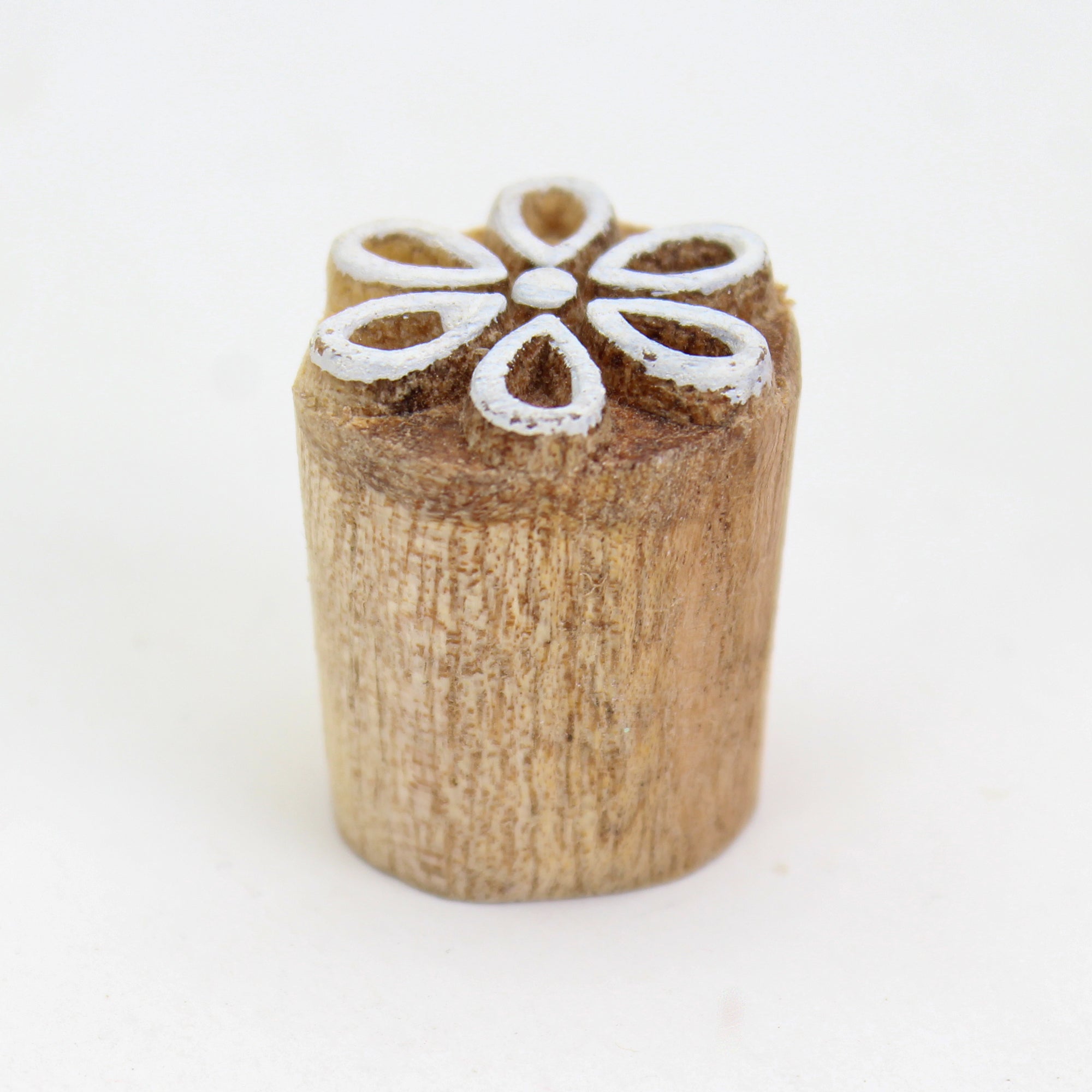 Hand Carved Wooden Printing Block Flower W 1inch X L 1inch 1pc