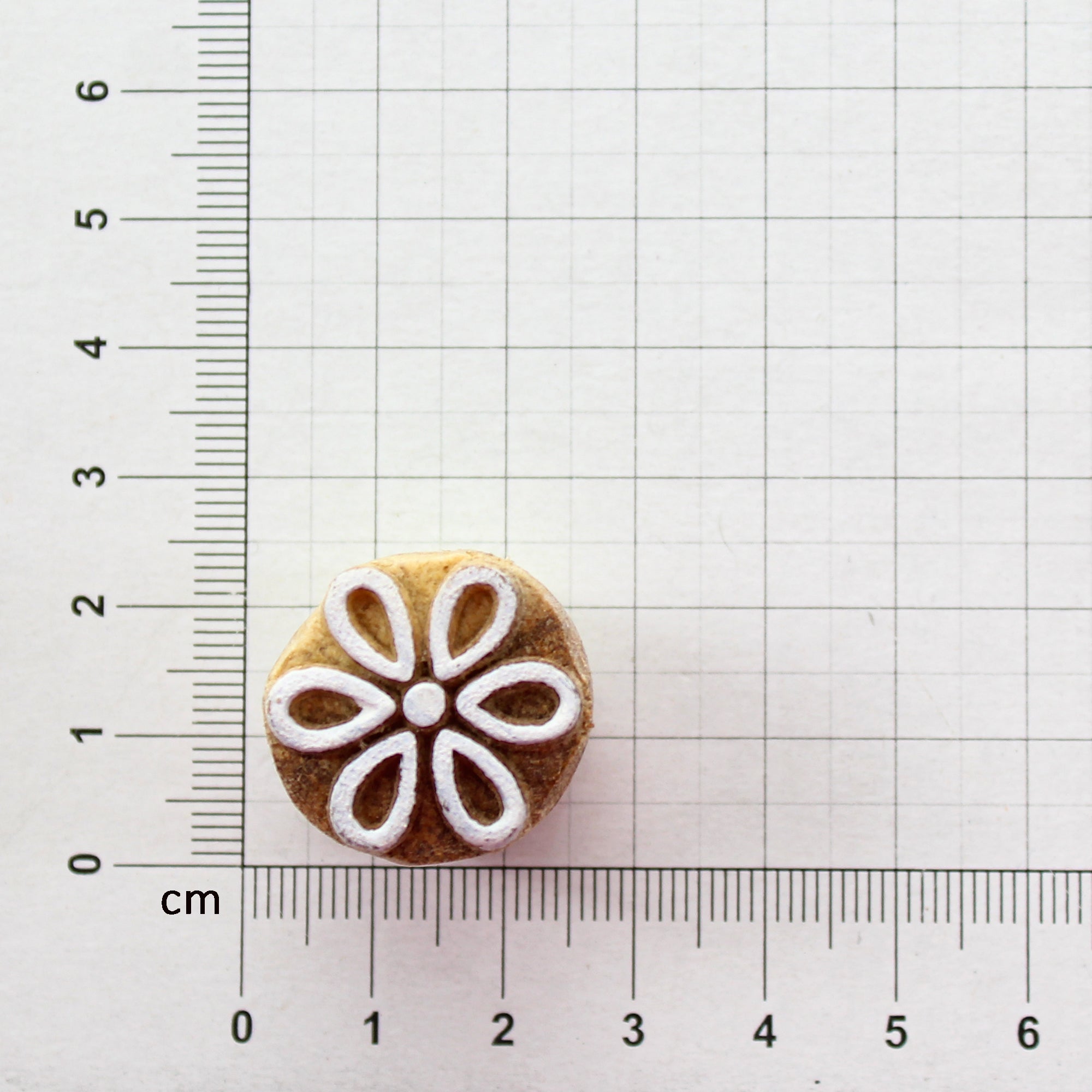 Hand Carved Wooden Printing Block Flower W 1inch X L 1inch 1pc