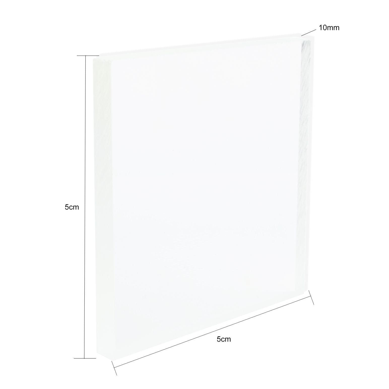 Acrylic Stamping Block 10mm 2inch X 2 inch Clear 1 pc