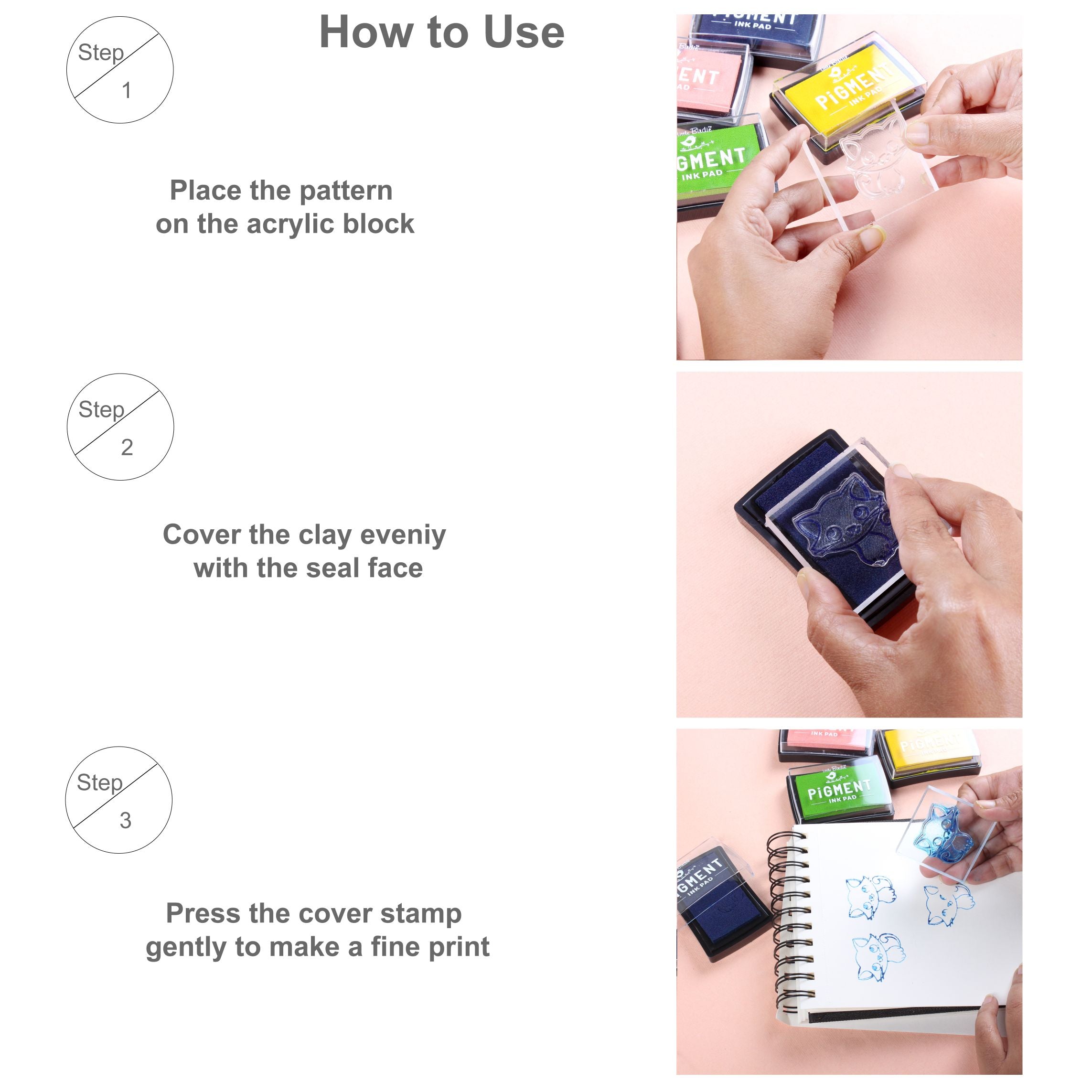 Acrylic Stamping Block 10mm 2inch X 2 inch Clear 1 pc