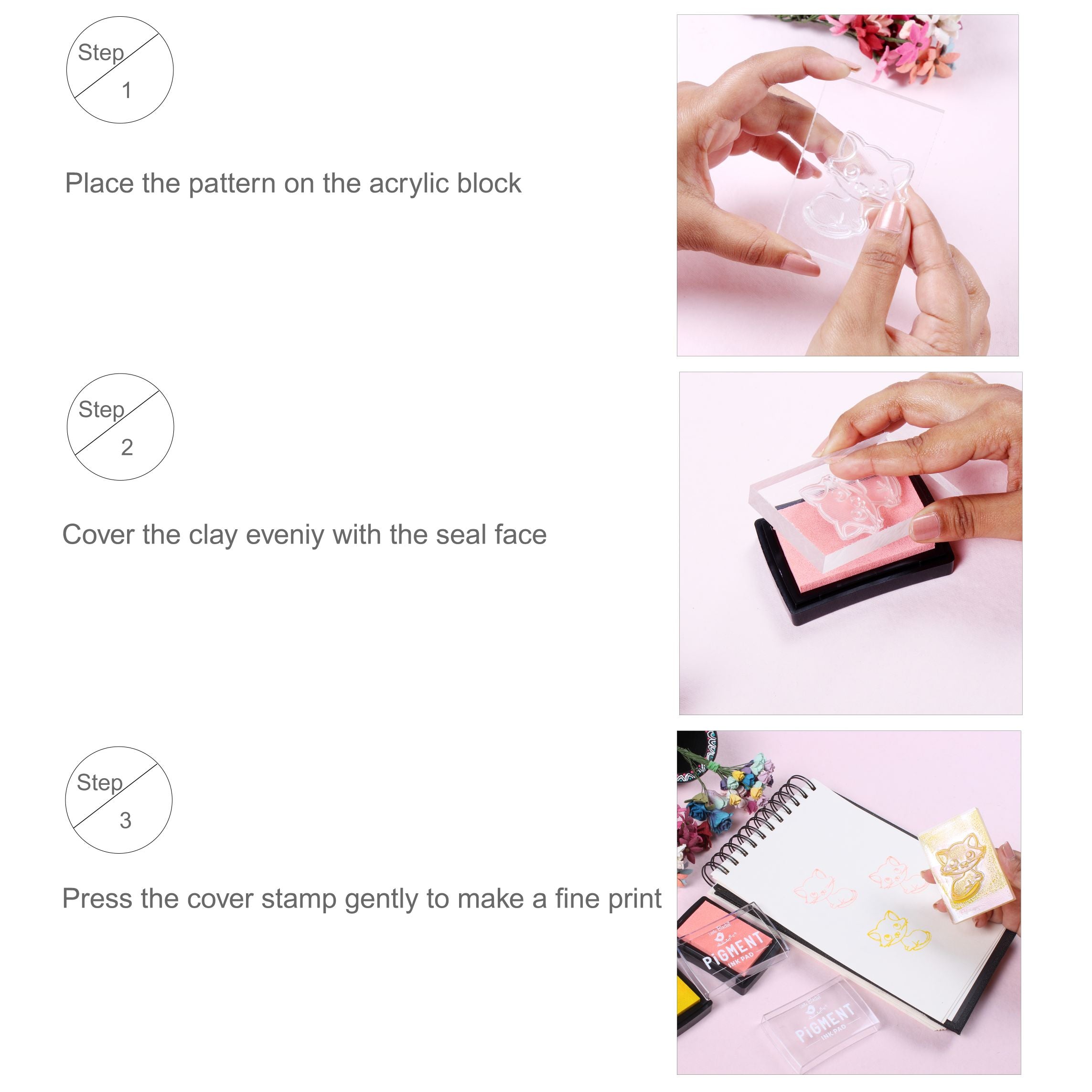 Acrylic Stamping Block 10mm 4inch X 3 inch Clear 1 pc