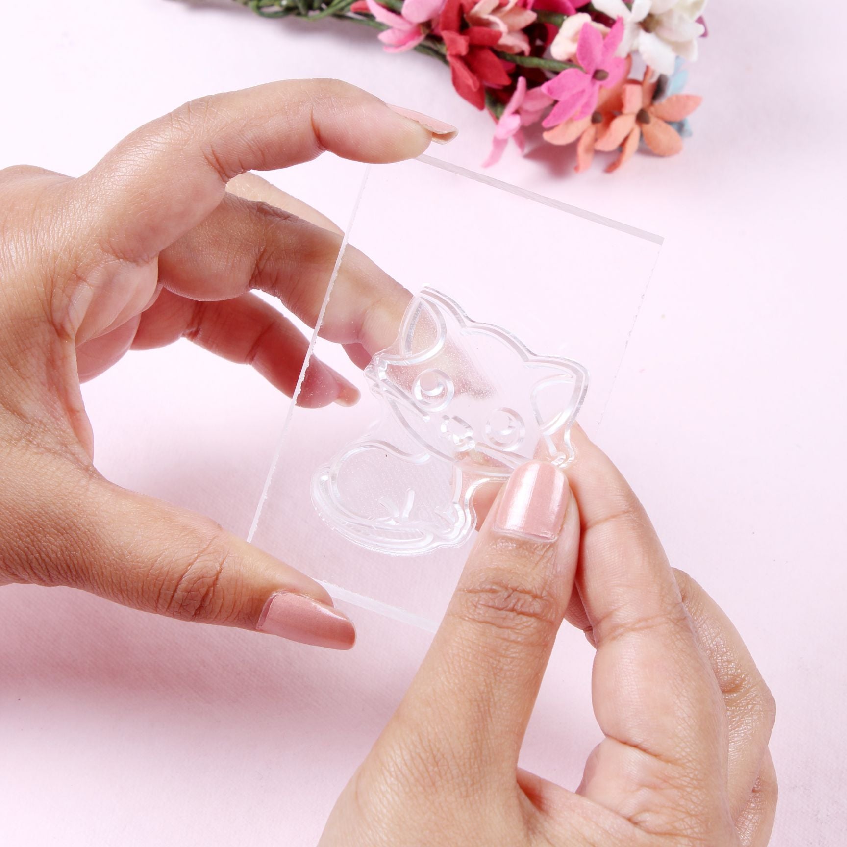 Acrylic Stamping Block 10mm 4inch X 3 inch Clear 1 pc