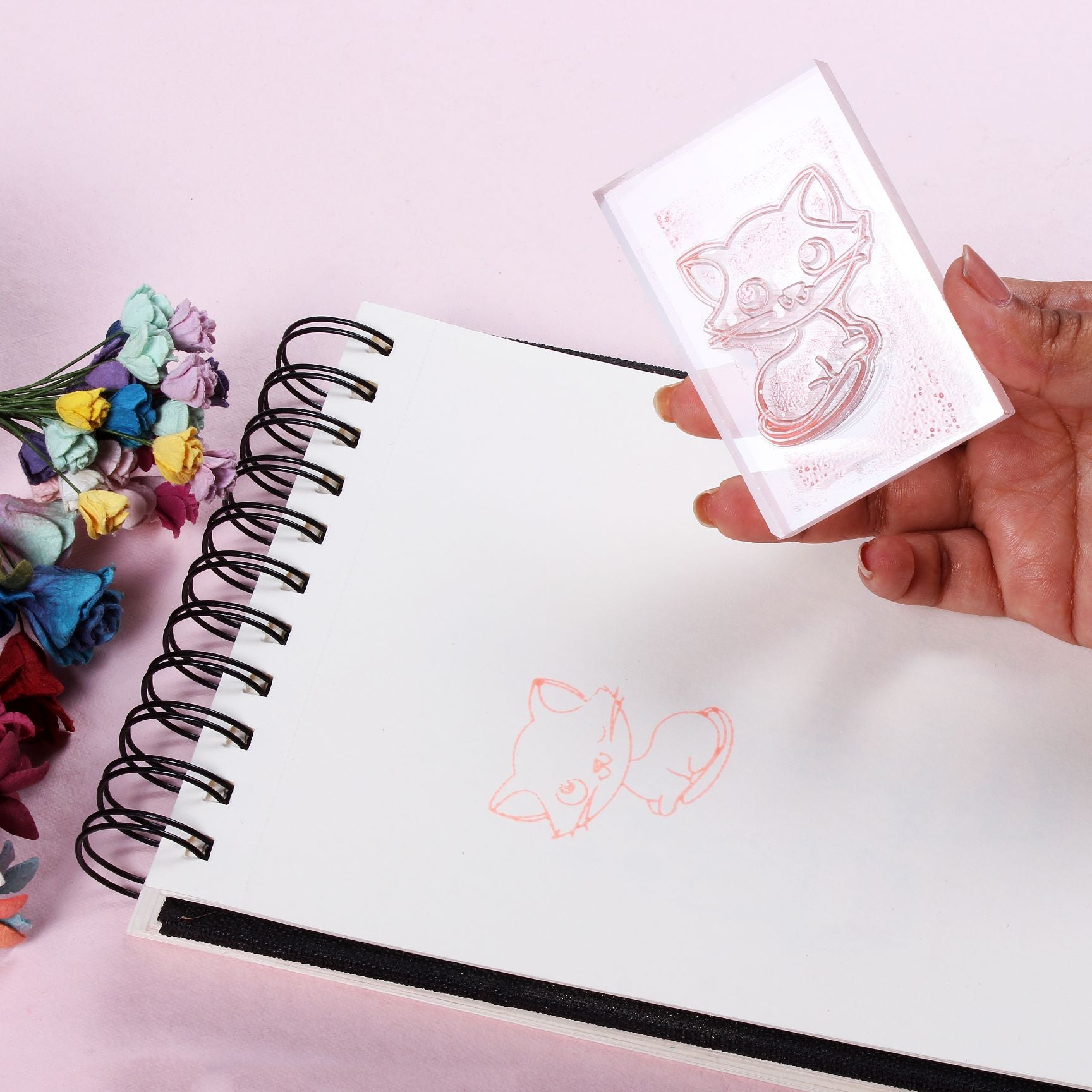 Acrylic Stamping Block 10mm 4inch X 3 inch Clear 1 pc