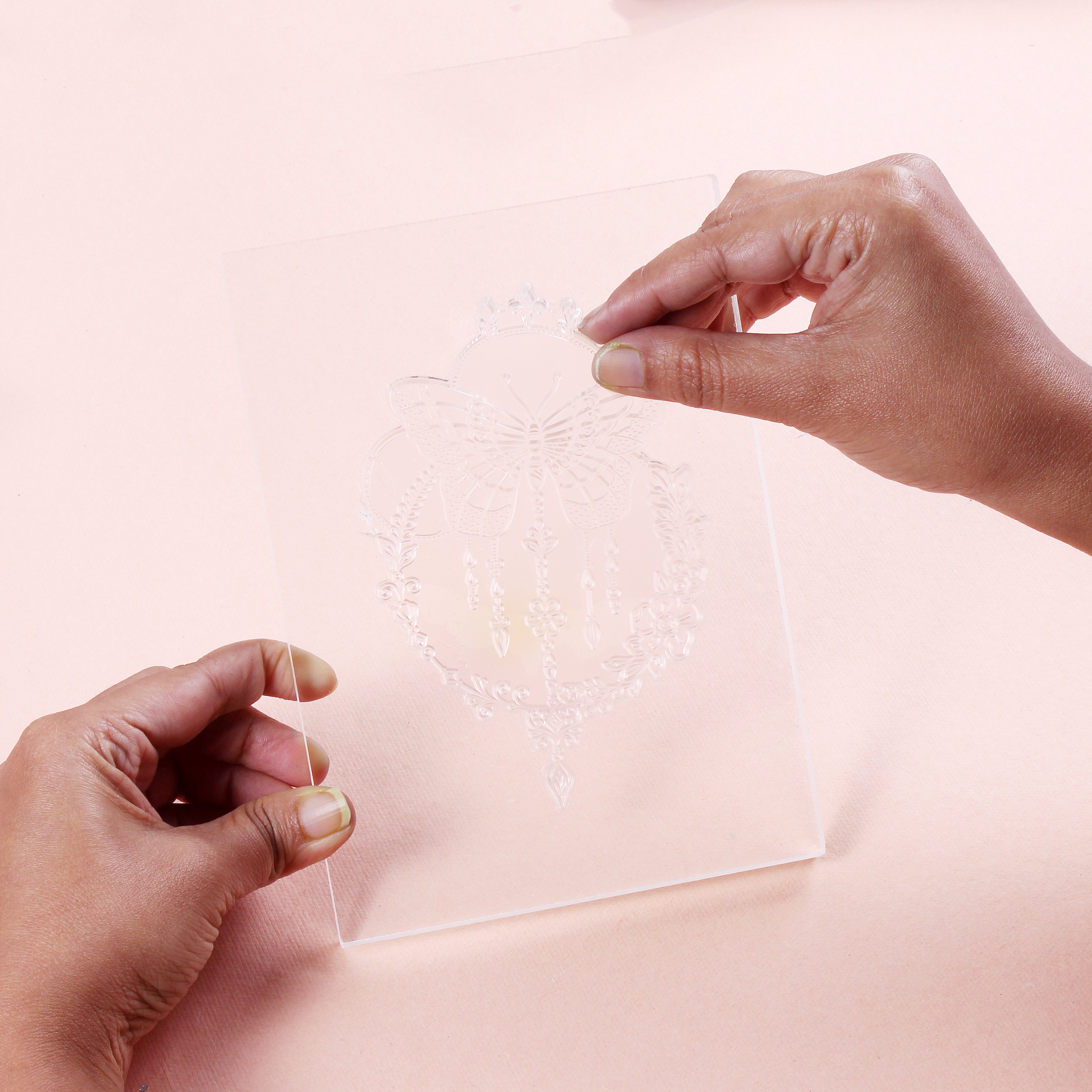 Acrylic Stamping Block 10mm 5inch X 7 inch Clear 1 pc