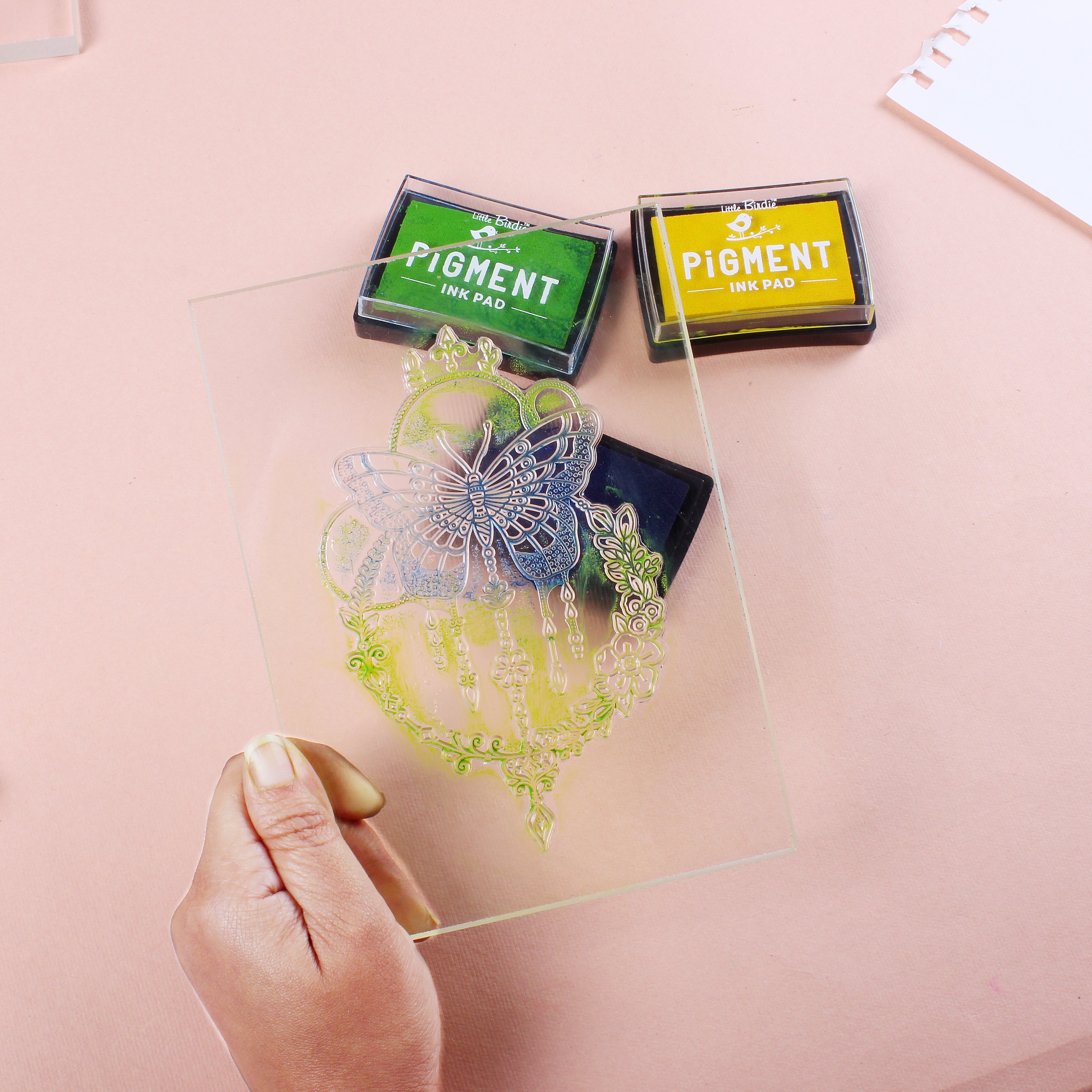 Acrylic Stamping Block 10mm 5inch X 7 inch Clear 1 pc