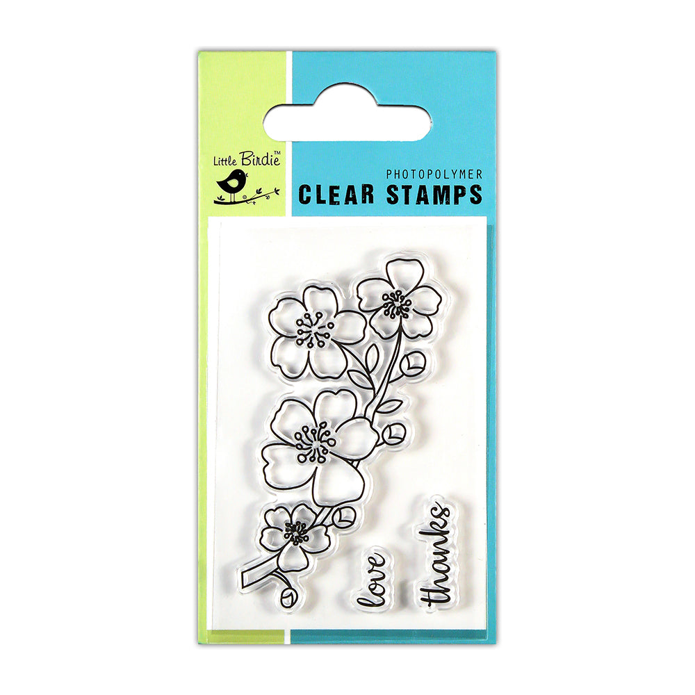 Clear Stamp Flowery Wishes 2Inch X 3Inch 3Pc