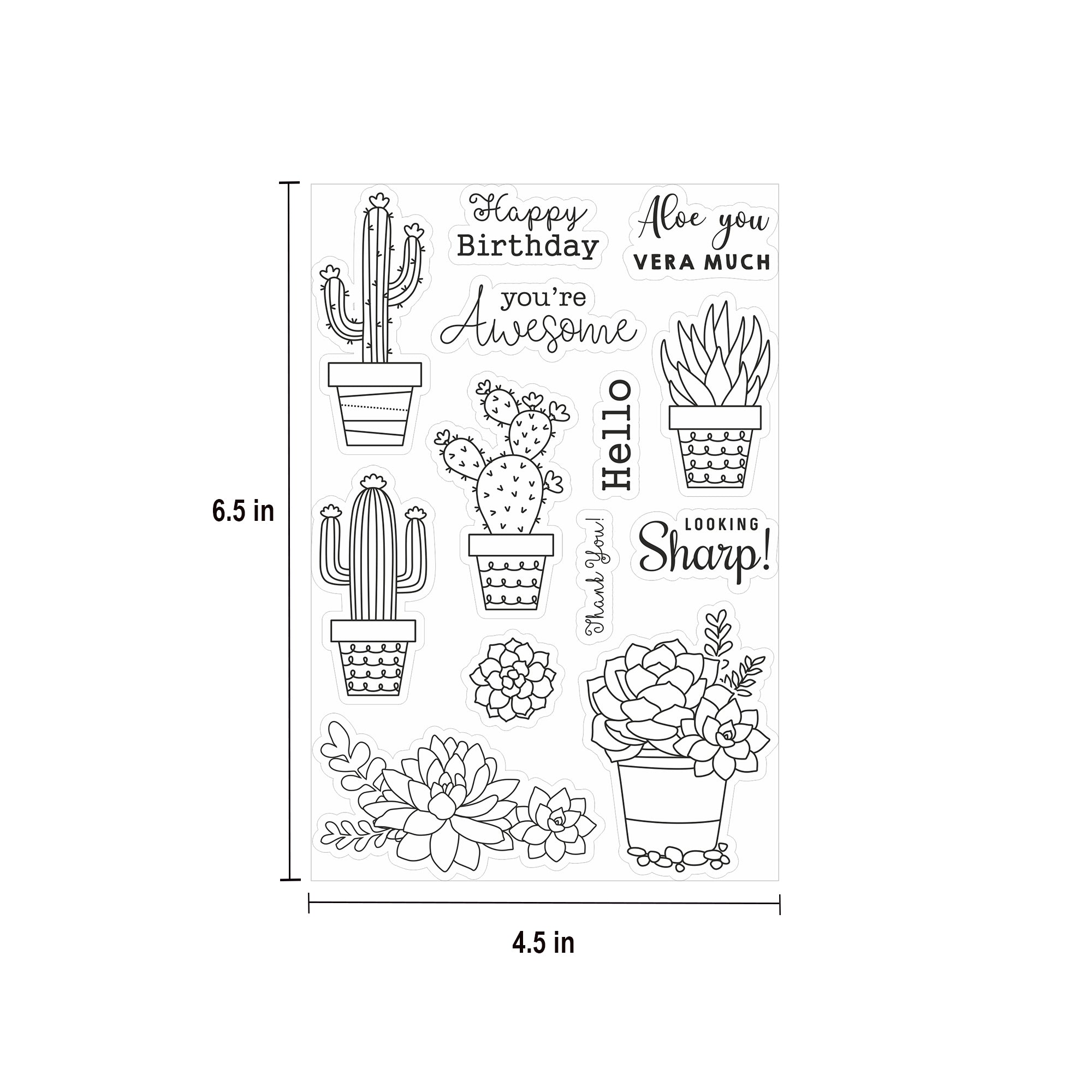 Clear Stamp 4Inch X 6Inch Awesome Aloe 14Pc Pbci Lb